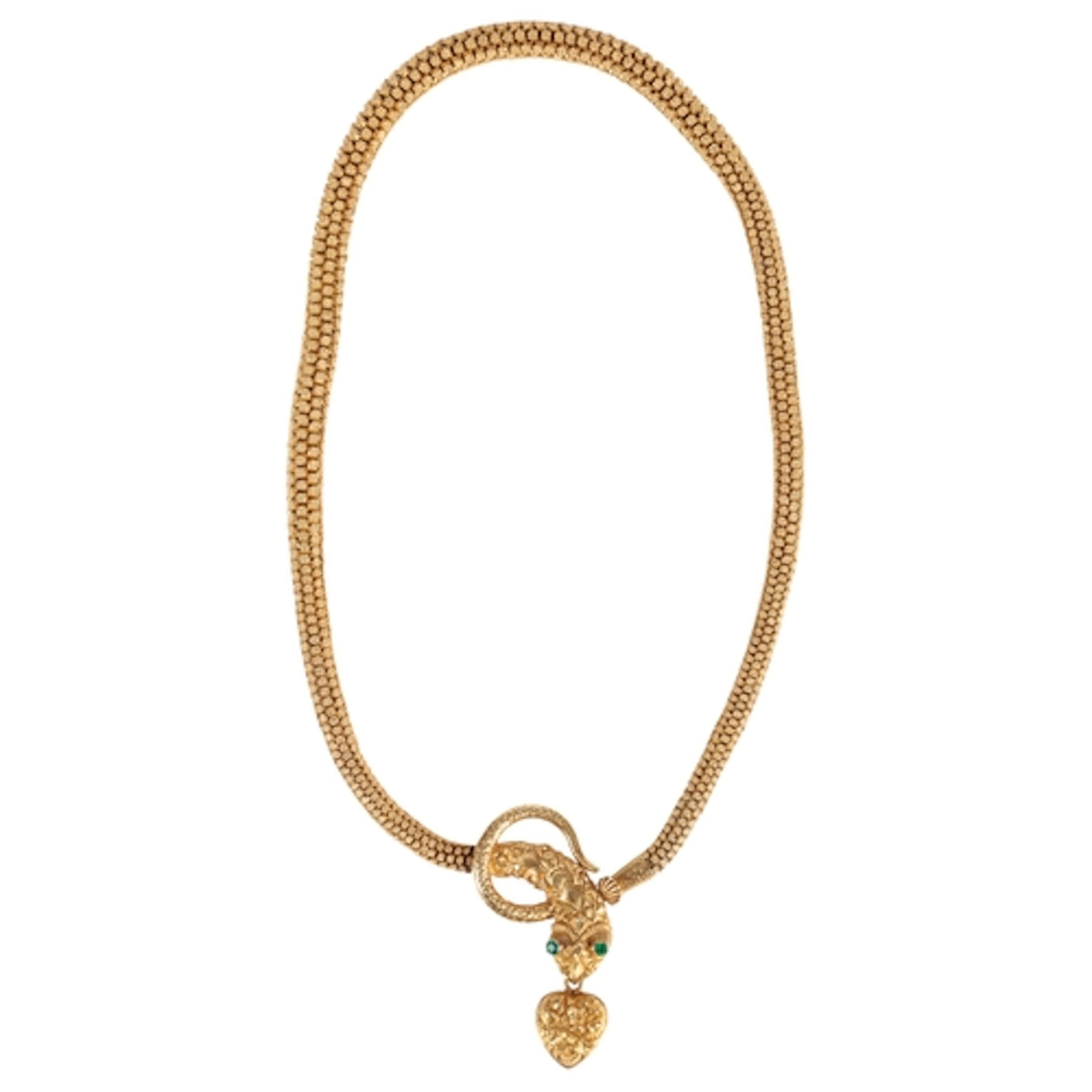 A rare and unusual Victorian gold snake necklace, mid 19th c...