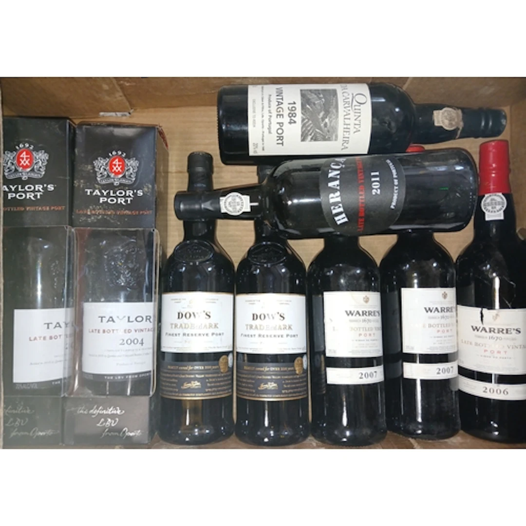 Nine bottles of assorted port including Taylor's, Dow's, War...