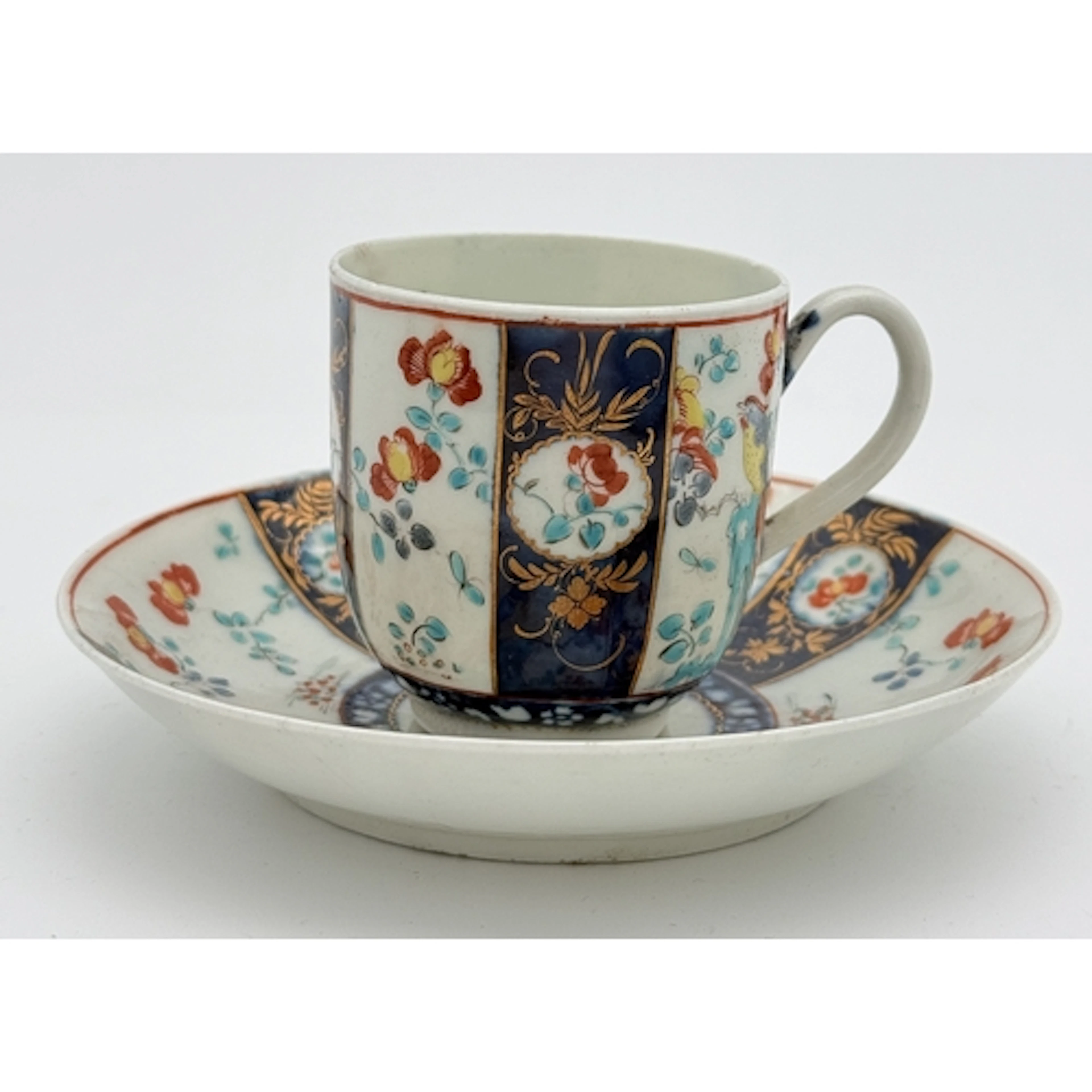 A WORCESTER COFFEE CUP AND SAUCER, 'SIR JOSHUA REYNOLDS' PAT...