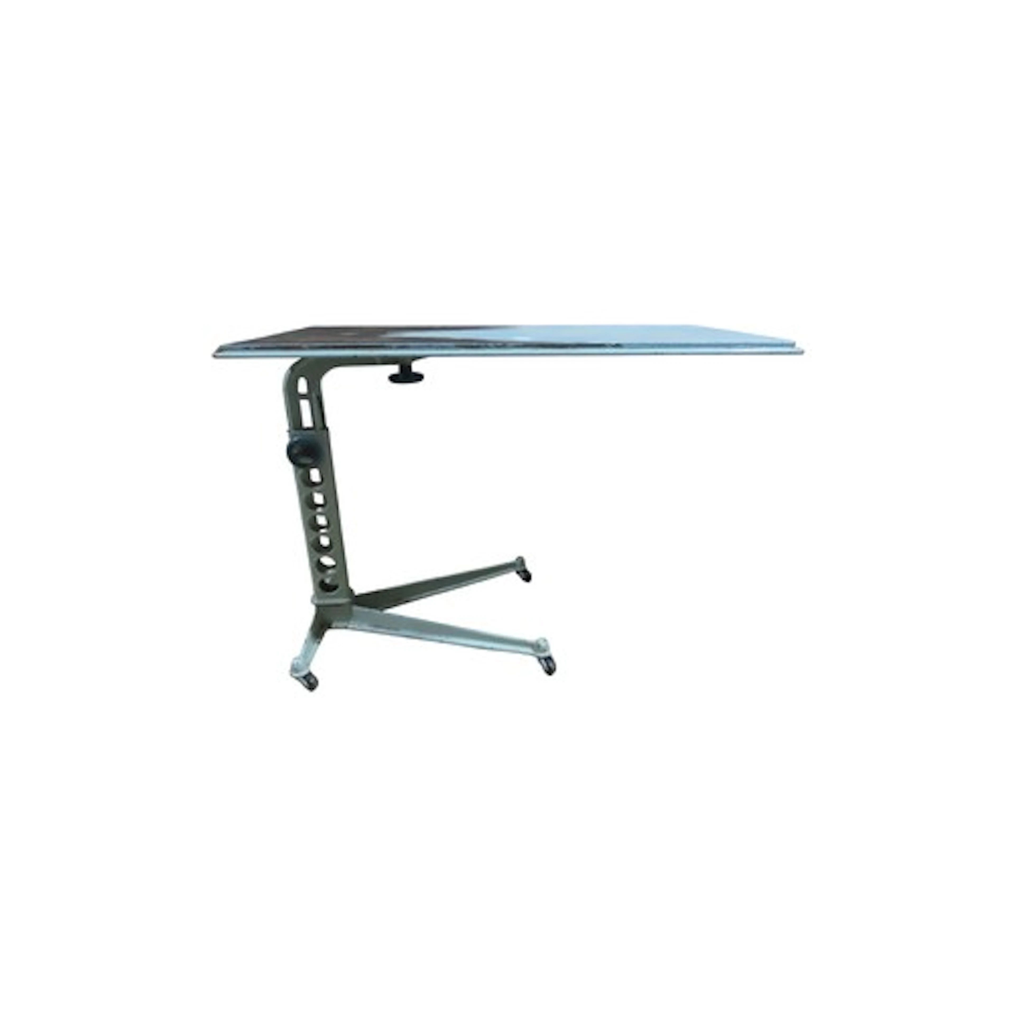 A vintage Carters Ltd height adjustable table with cast iron...
