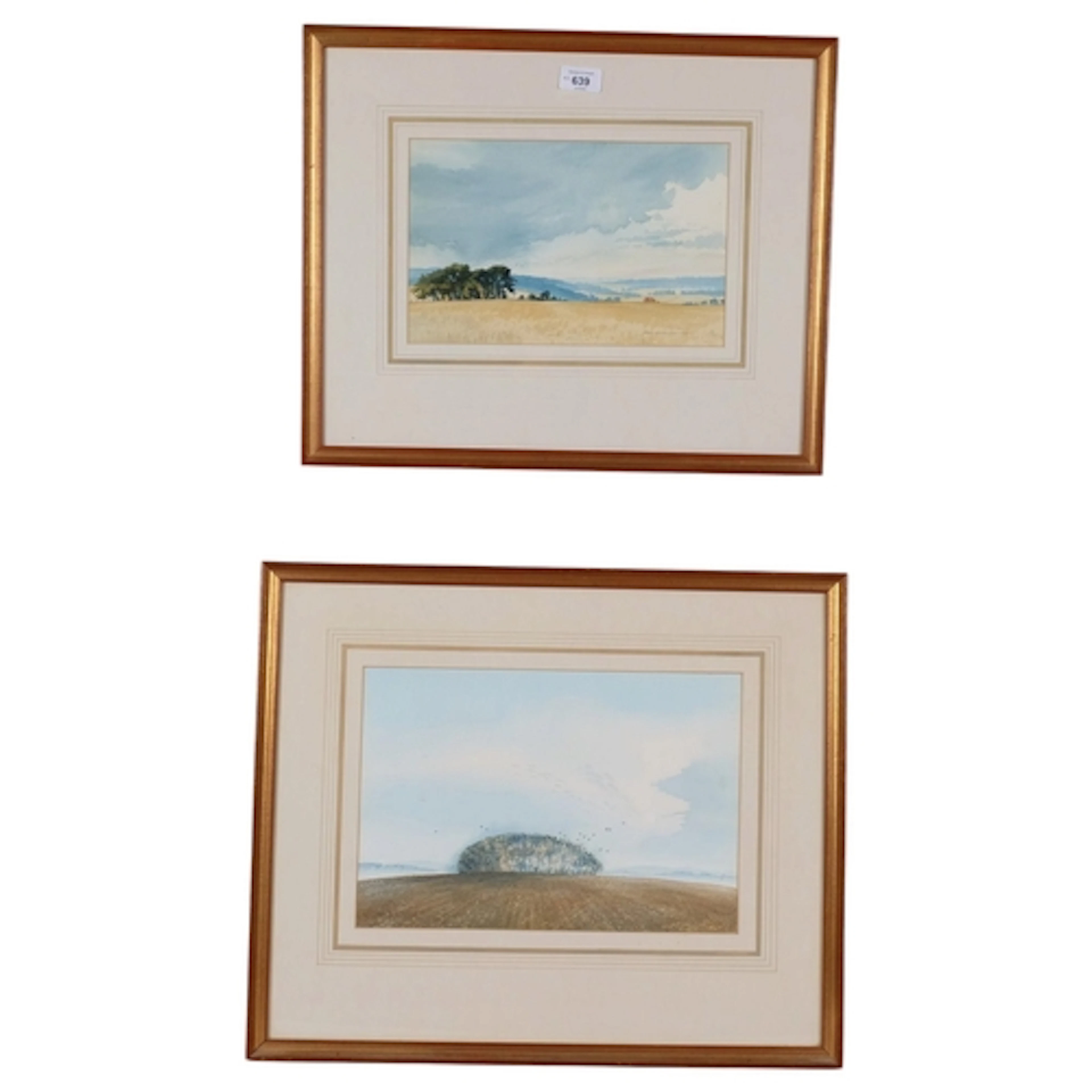 Fred Middlehurst ARCA, pair of Cotswold landscapes, watercol...