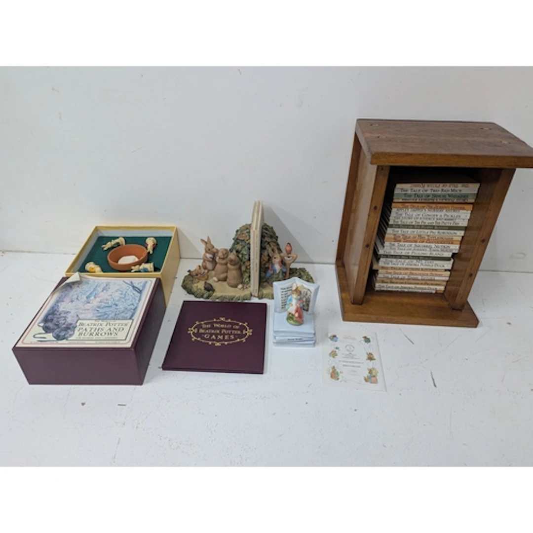 Peter Rabbit collectables to include a selection of books, a...