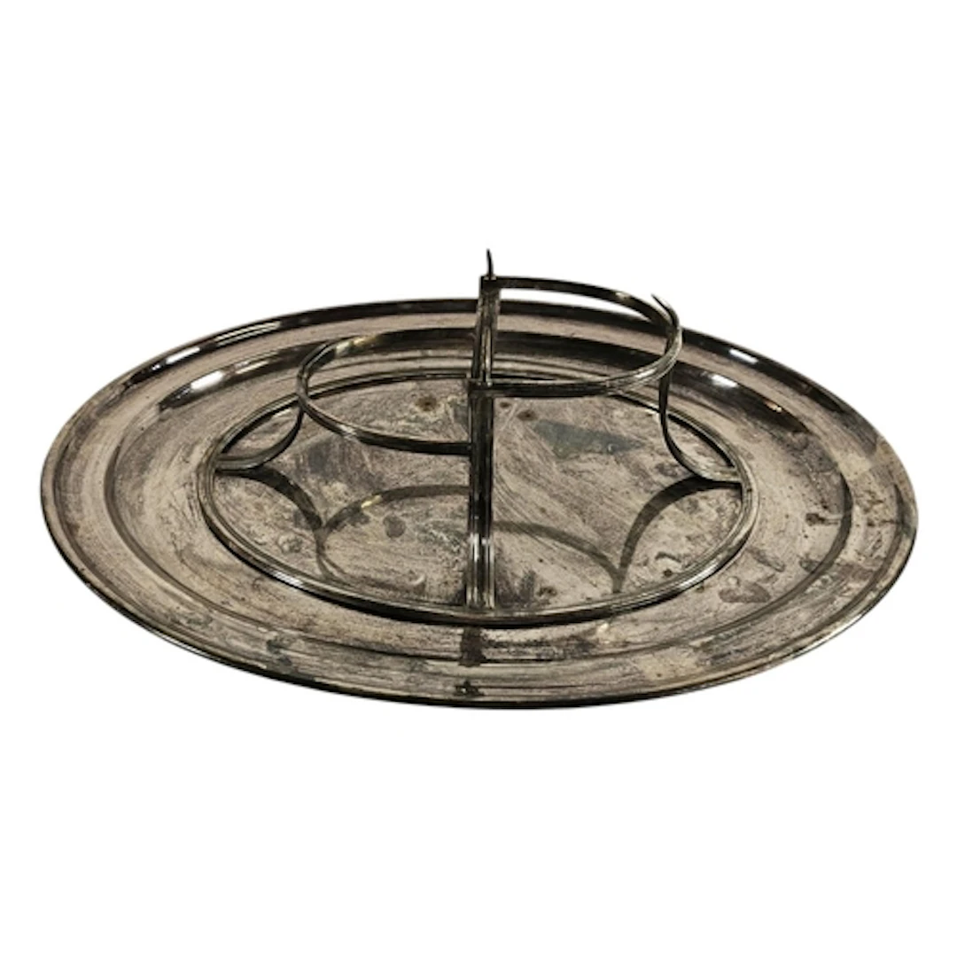 A RARE LARGE EARLY 20TH CENTURY SILVER PLATED MEAT JOINT SER...