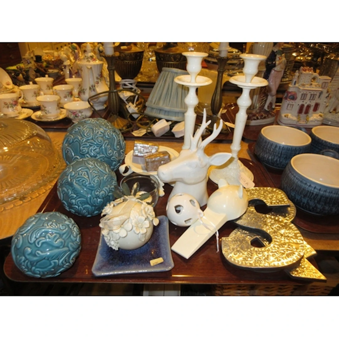 Pair of Candlesticks and Other Decorative Items