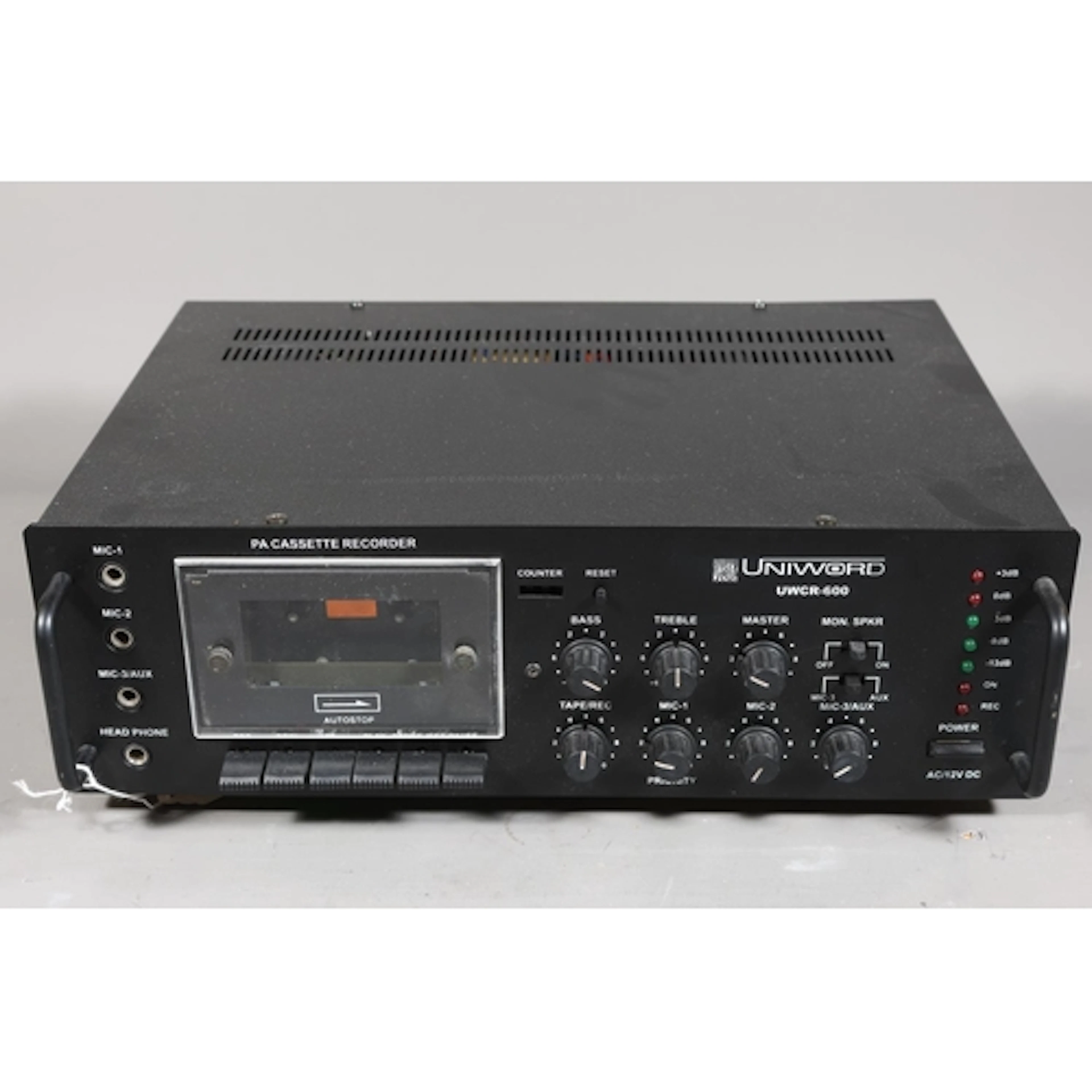 A Uniword Cassette Deck and PA Amplifier Model UWCR-600
