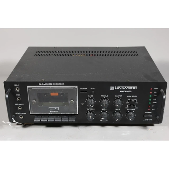 A Uniword Cassette Deck and PA Amplifier Model UWCR-600
