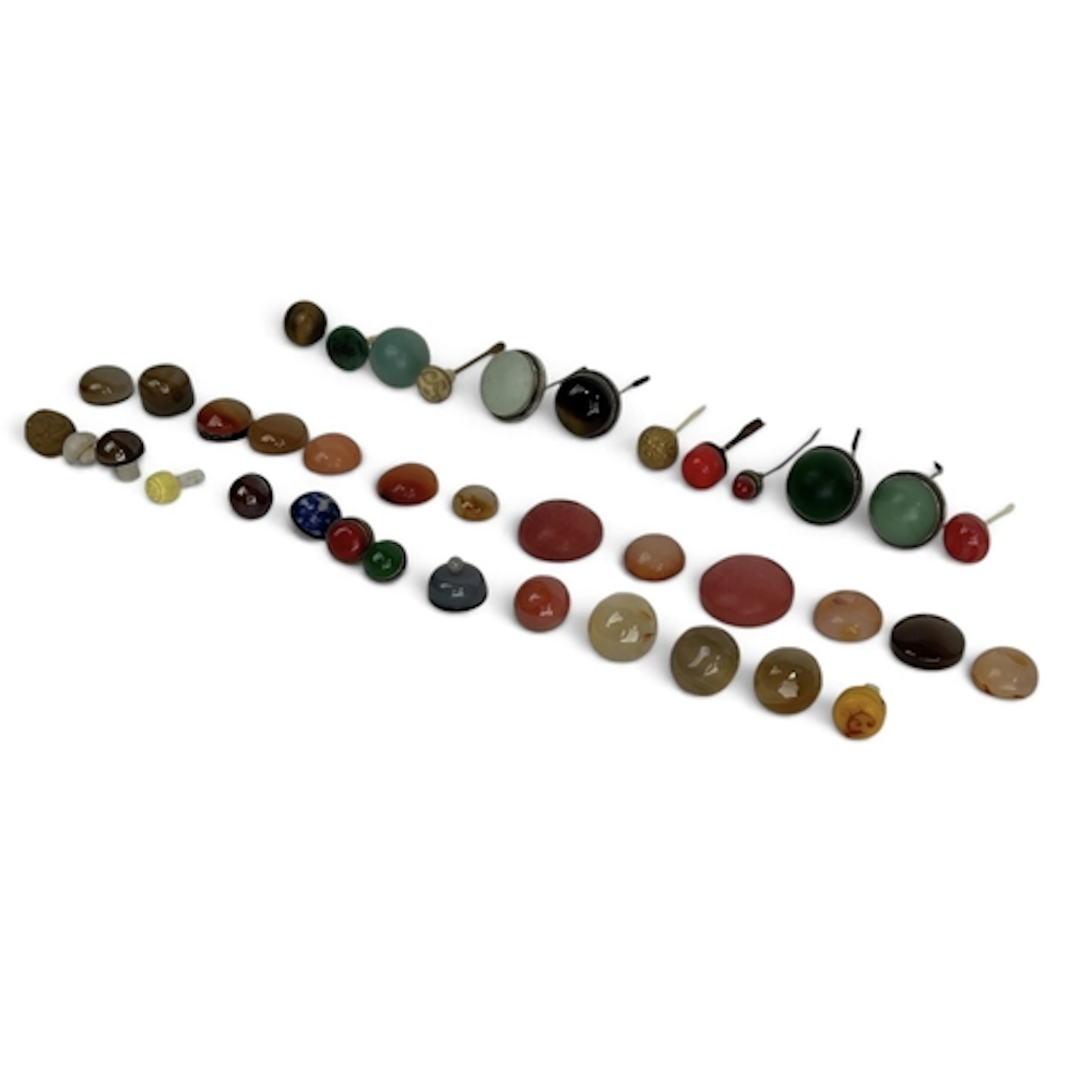 A COLLECTION OF CHINESE SNUFF BOTTLE STOPPERS To include jad...