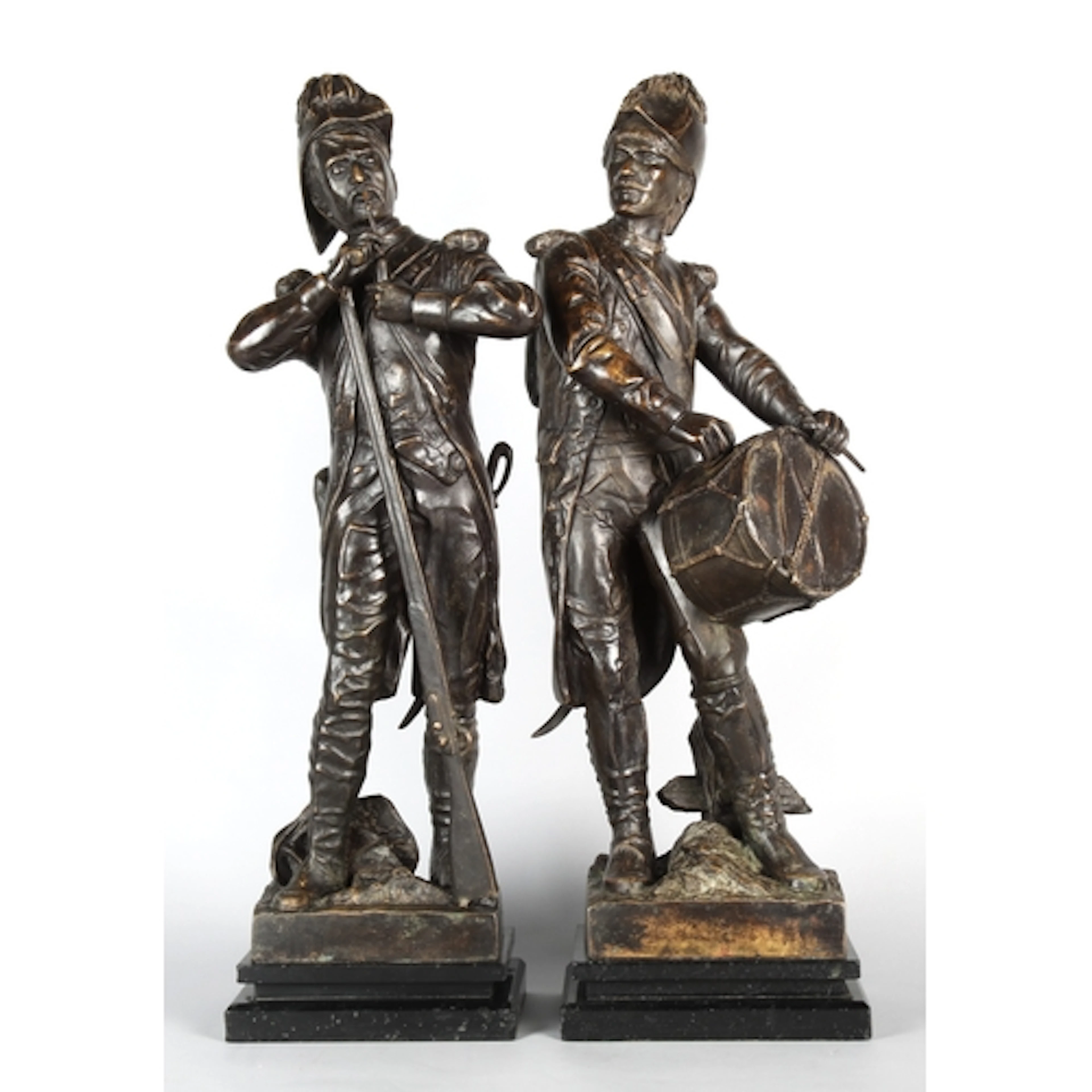 After Etienne-Henri Dumaige (1830-1888) Pair of cast bronze...