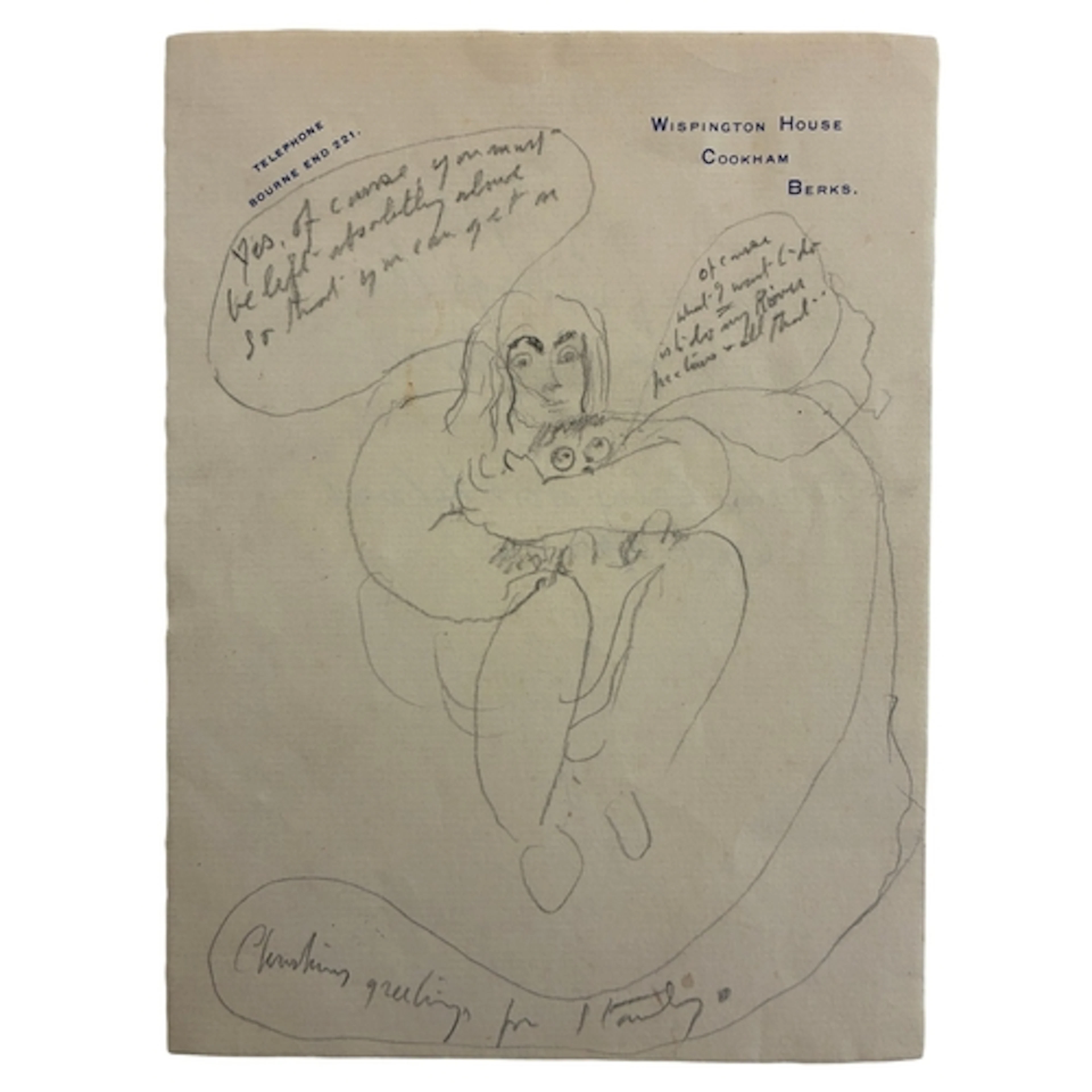 Sir Stanley Spencer RA (1891-1959) - A cartoon sketch showin...