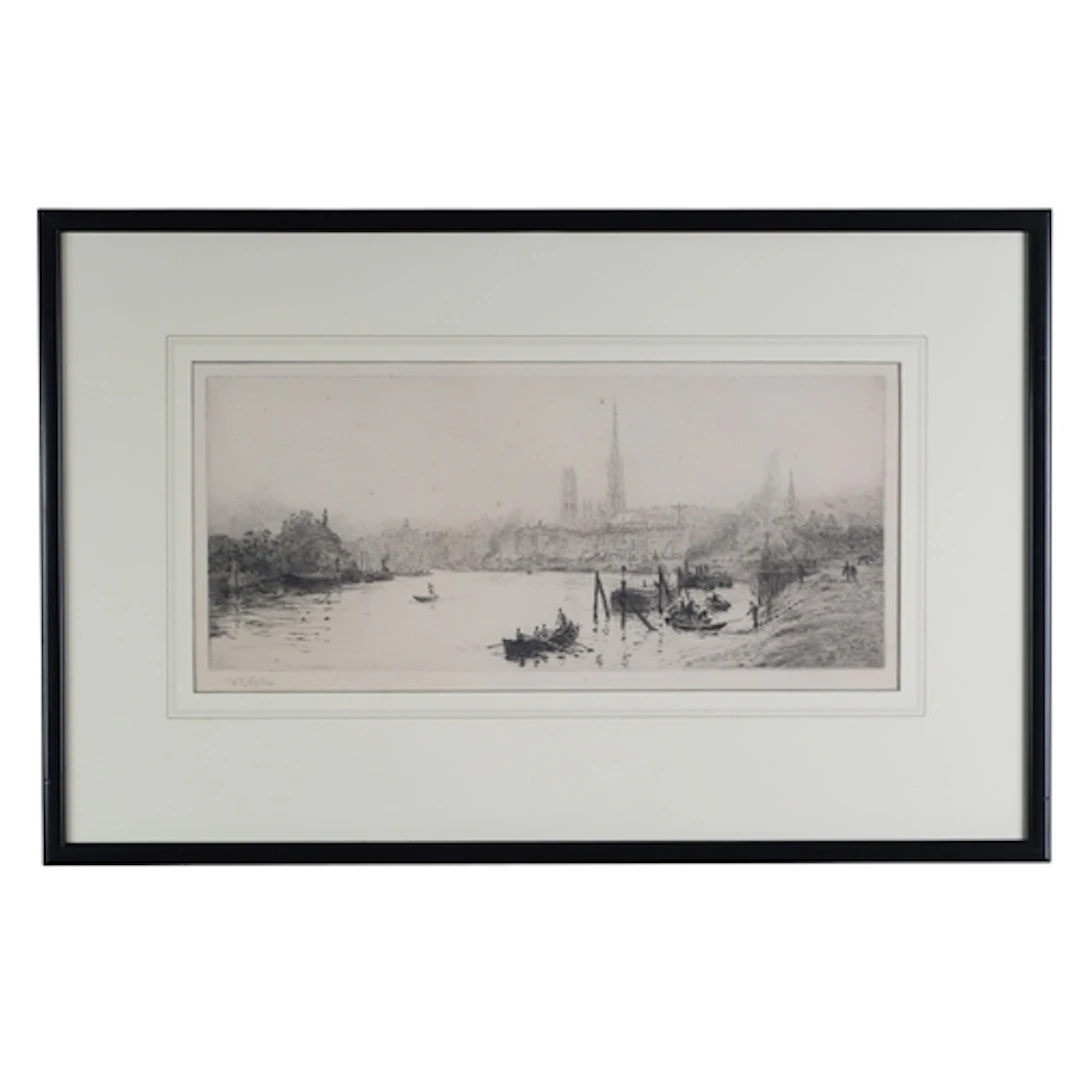 WILLIAM LIONEL WYLLIE RA (BRITISH 1851-1931) THE SEINE AT R...
