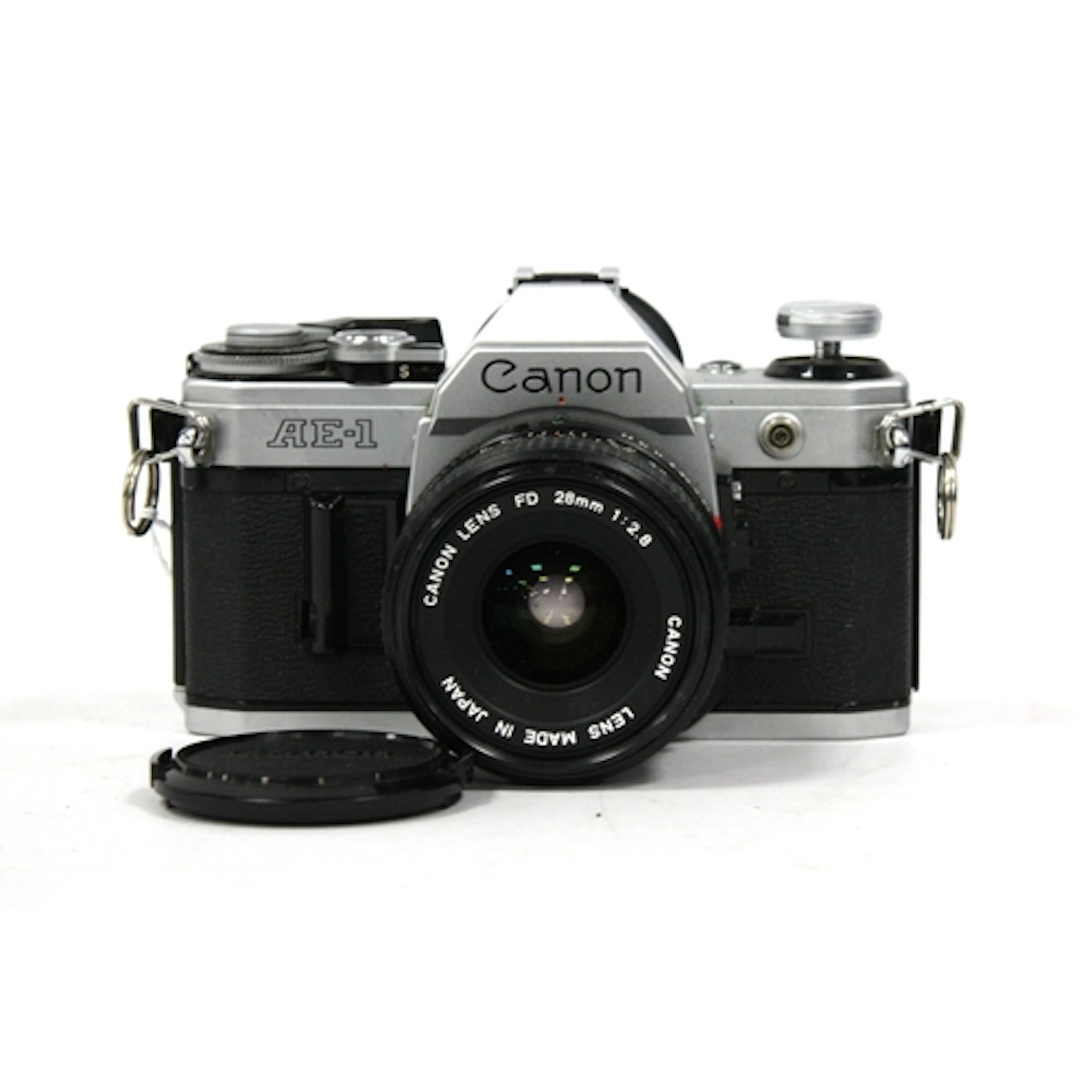 Canon AE-1 35mm SLR Film Camera with attached Canon FD 28mm ...