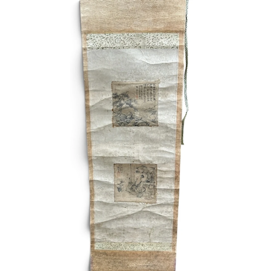 A CHINESE HANGING SCROLL 49.5 x 19.5cm Total Length 106.5cm...