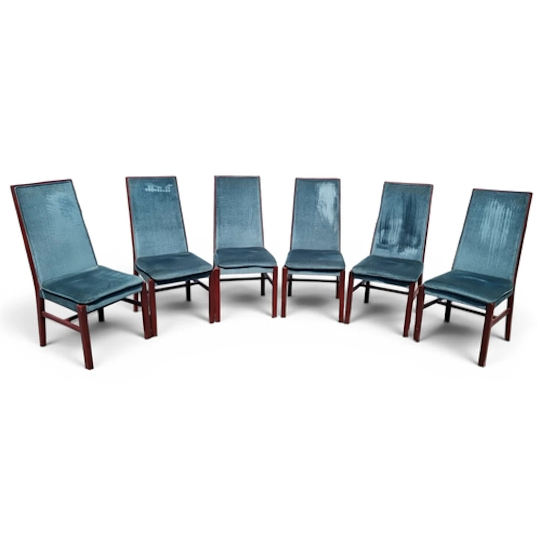 A set of six Mid Century high back dining Chairs. W 46 x D 4...