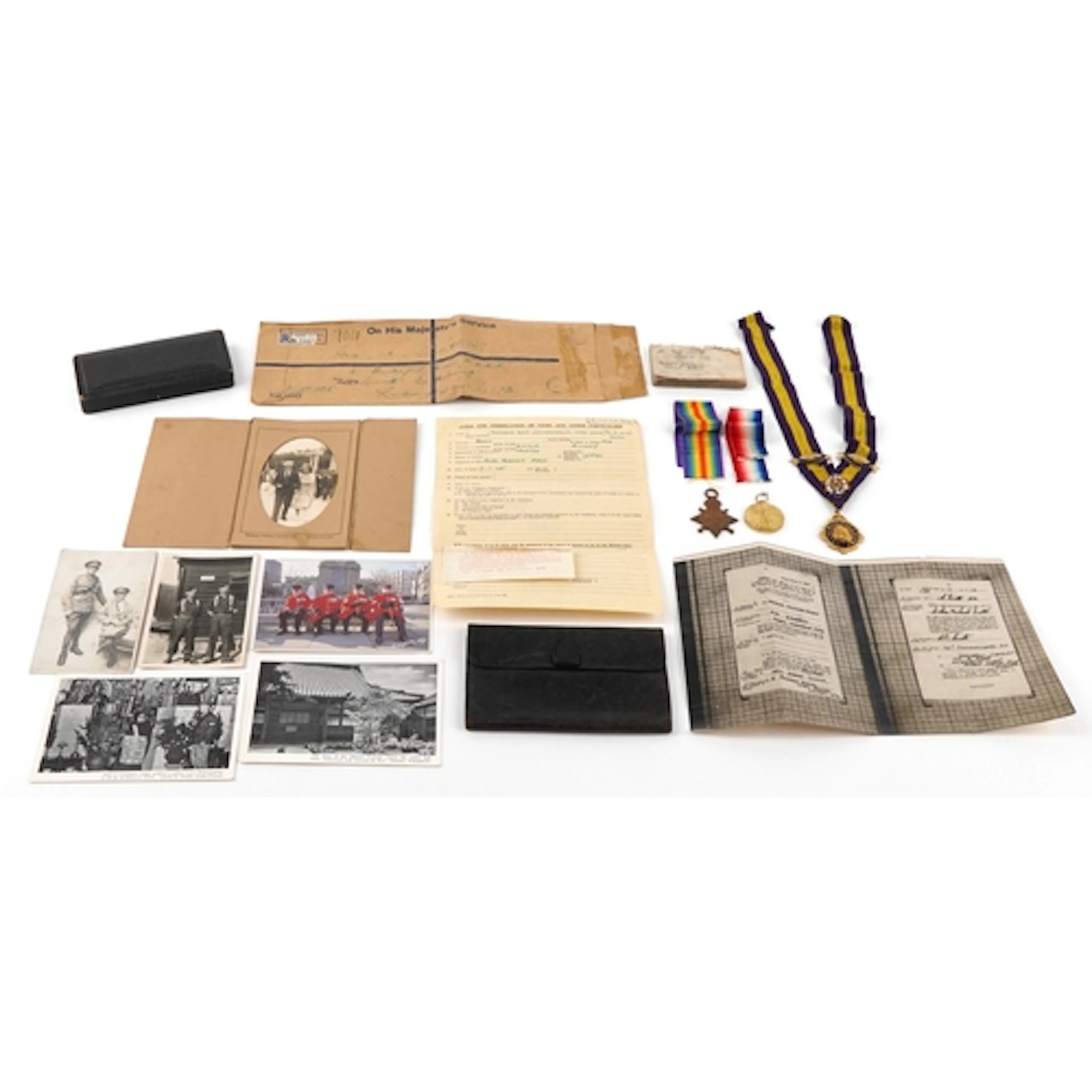 Two British military World War I medals comprising Victory m...