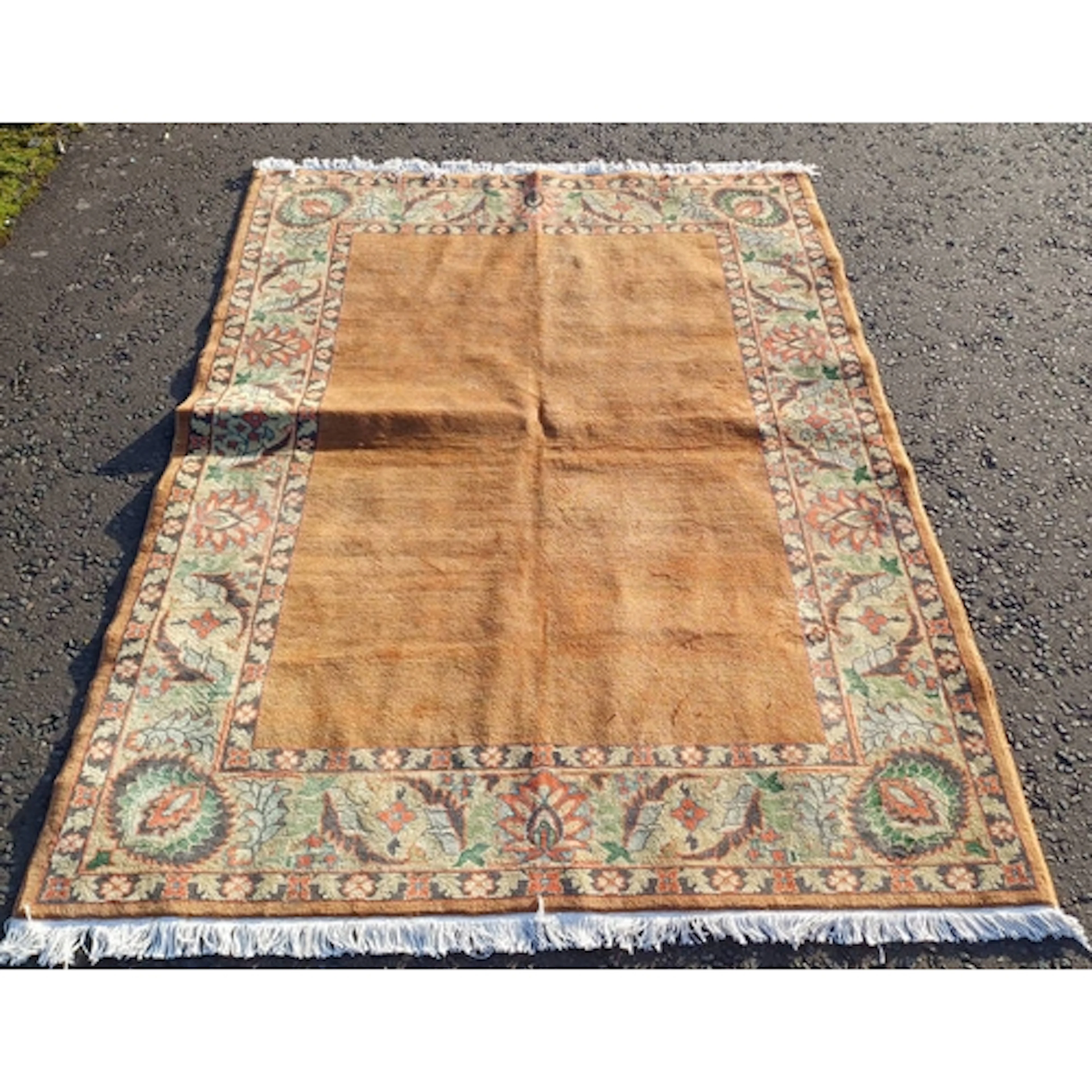 TERRACOTTA GROUND HAND WOVEN CAUCASIAN PLAINFIELD CARPET WIT...