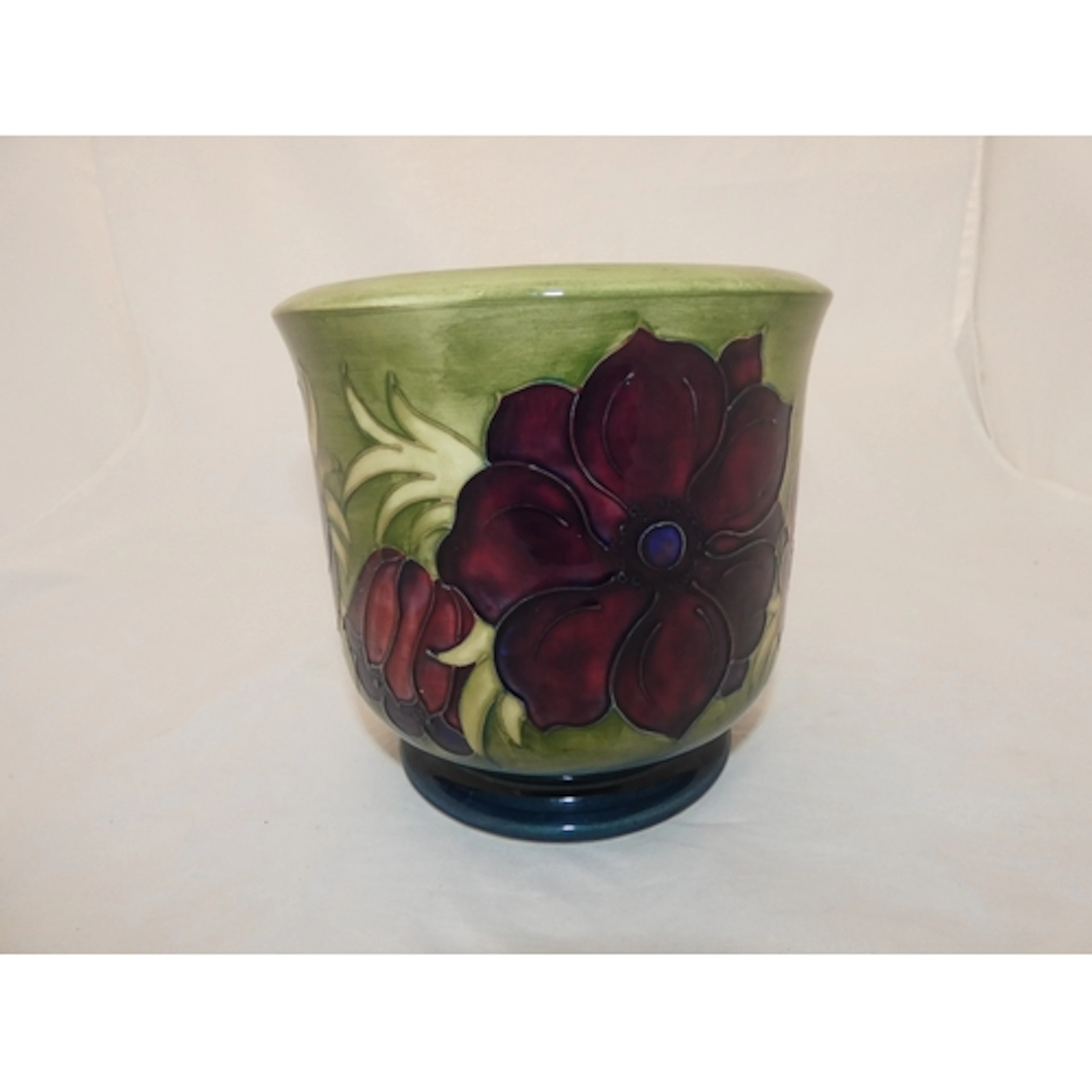 William Moorcroft Clematis tube-lined planter, indistinct de...