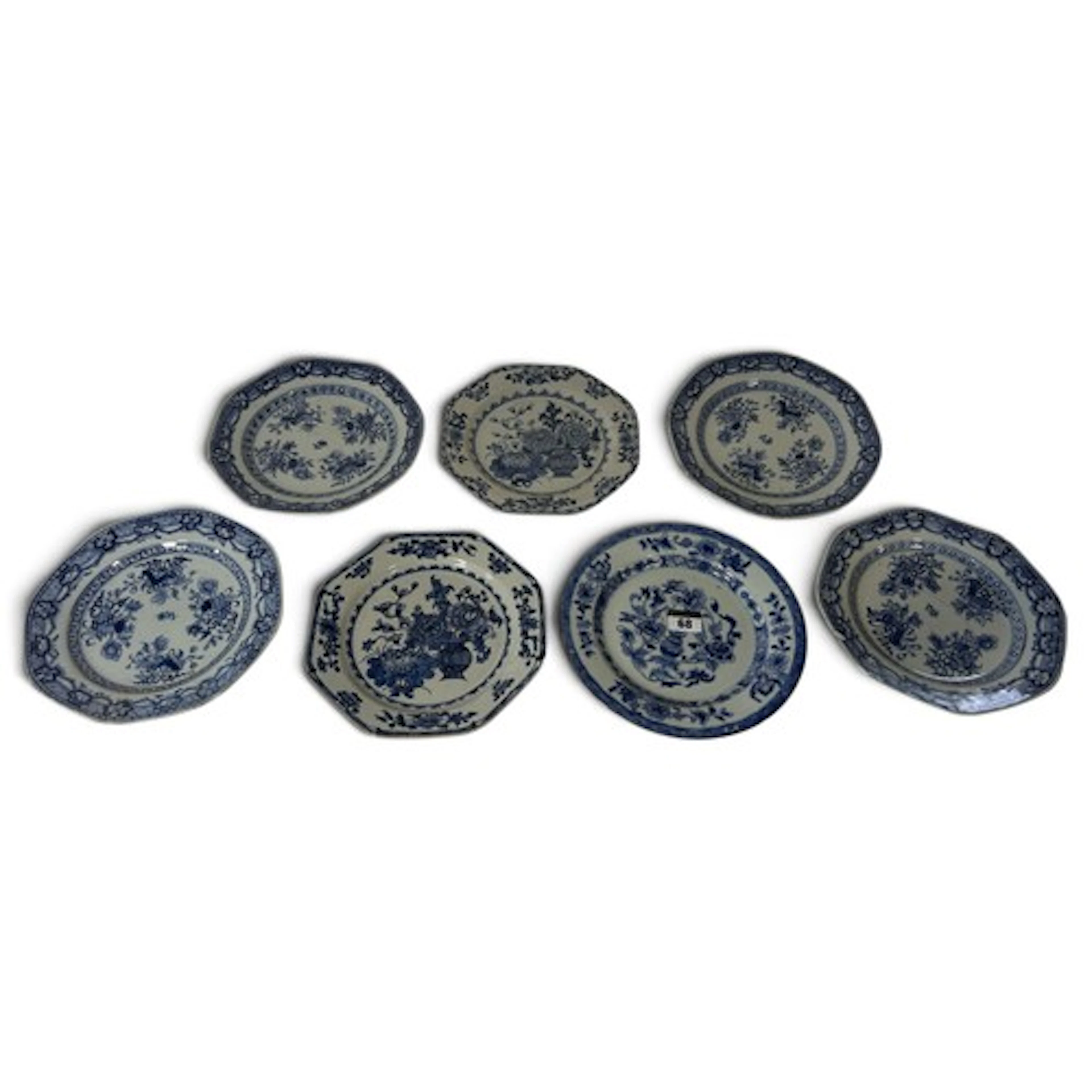 A collection of seven 18th century Chinese export plates in ...