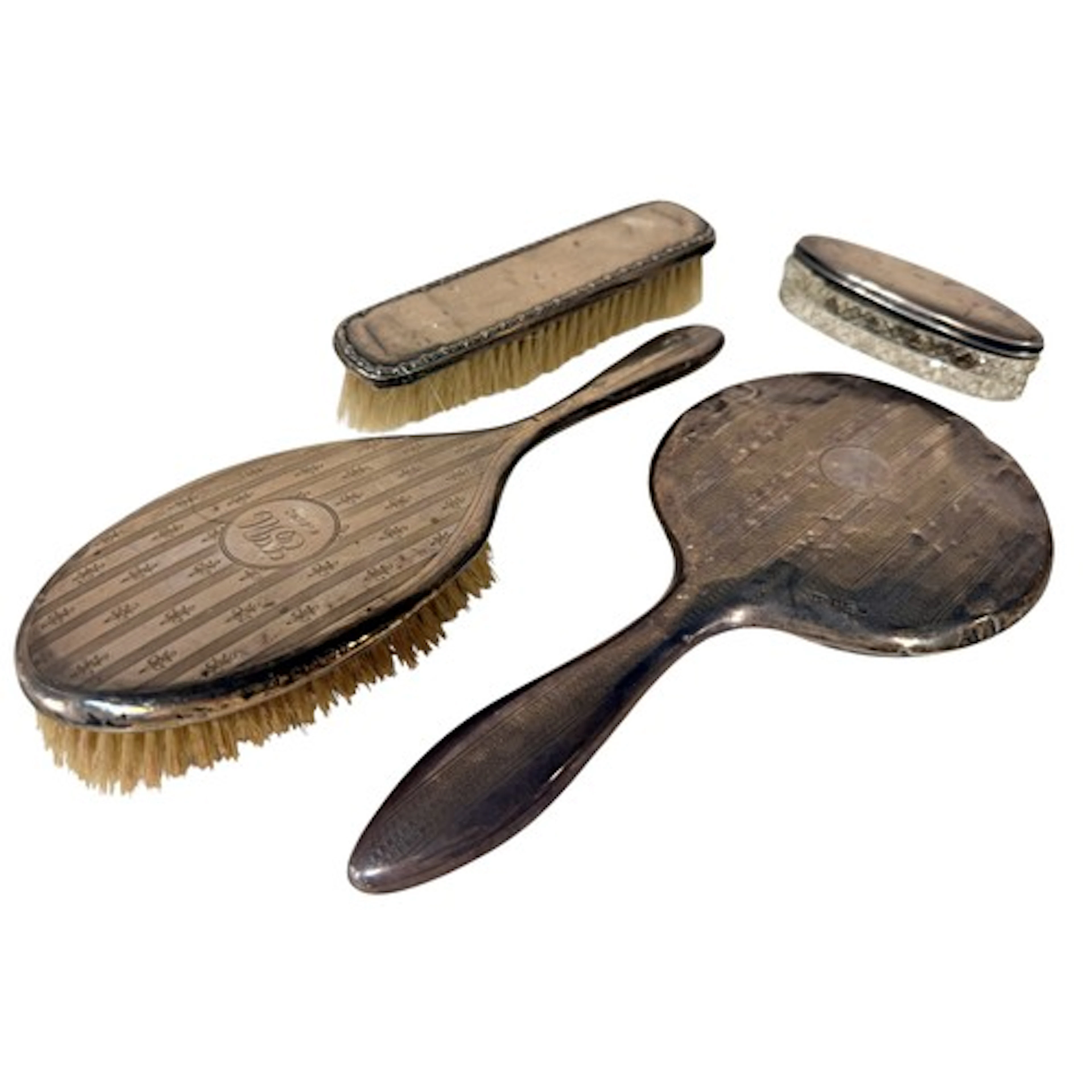 A mixed collection of silver dressing table wares, various m...