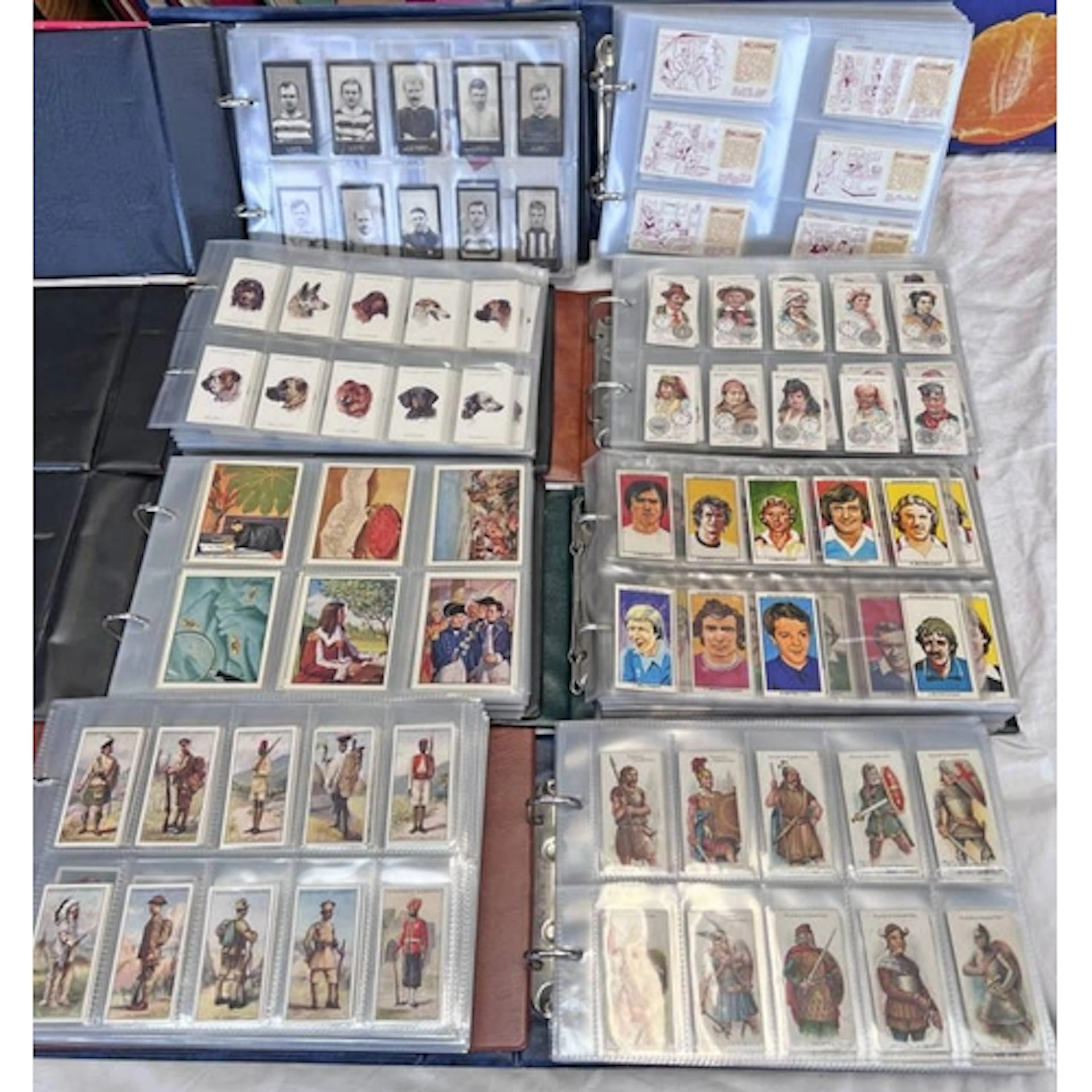 8 ALBUMS OF CIGARETTE CARDS & OTHER CARDS TO INCLUDE SEVERAL...