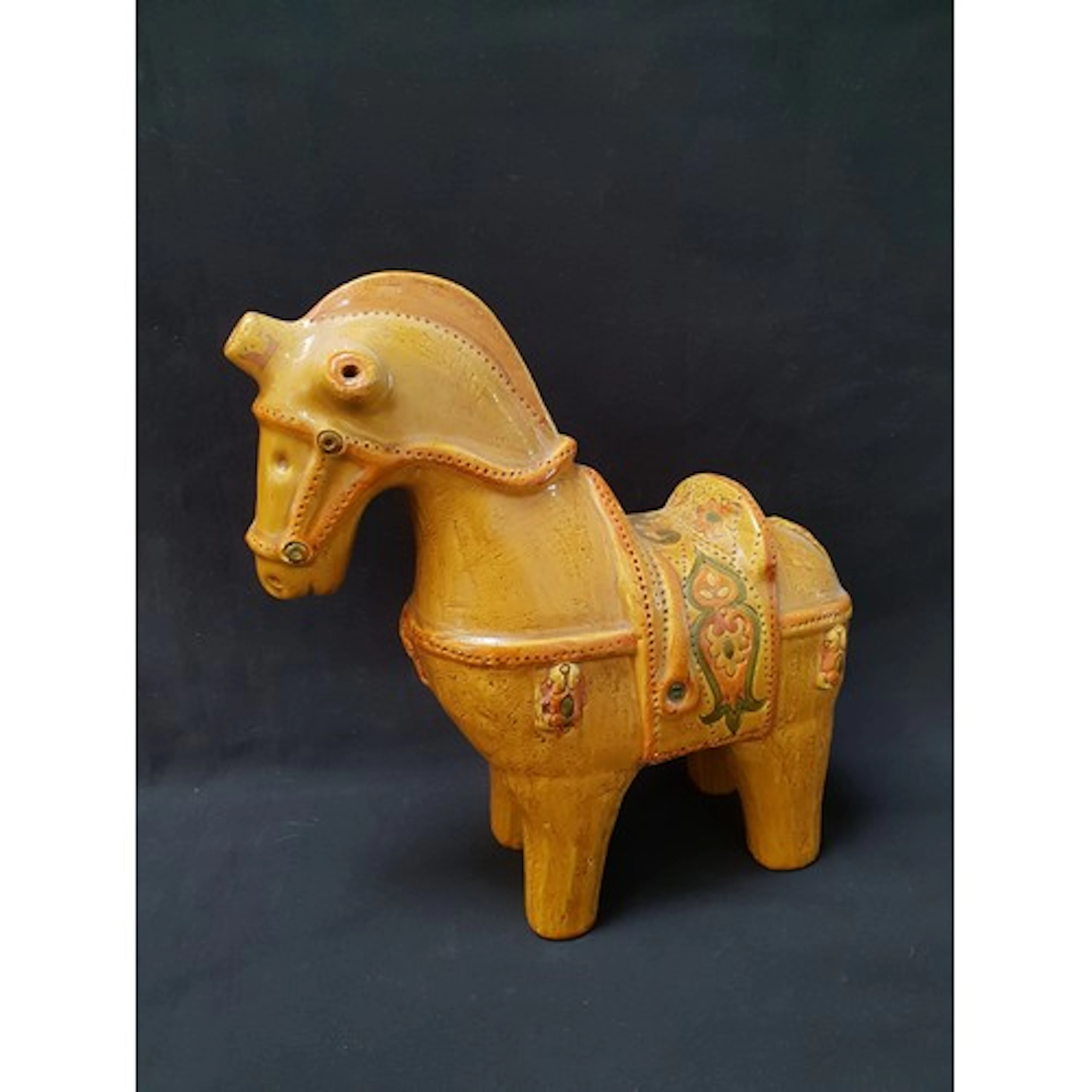 MID CENTURY BITOSSI CERAMIC HORSE SCULPTURE by designer Ald...