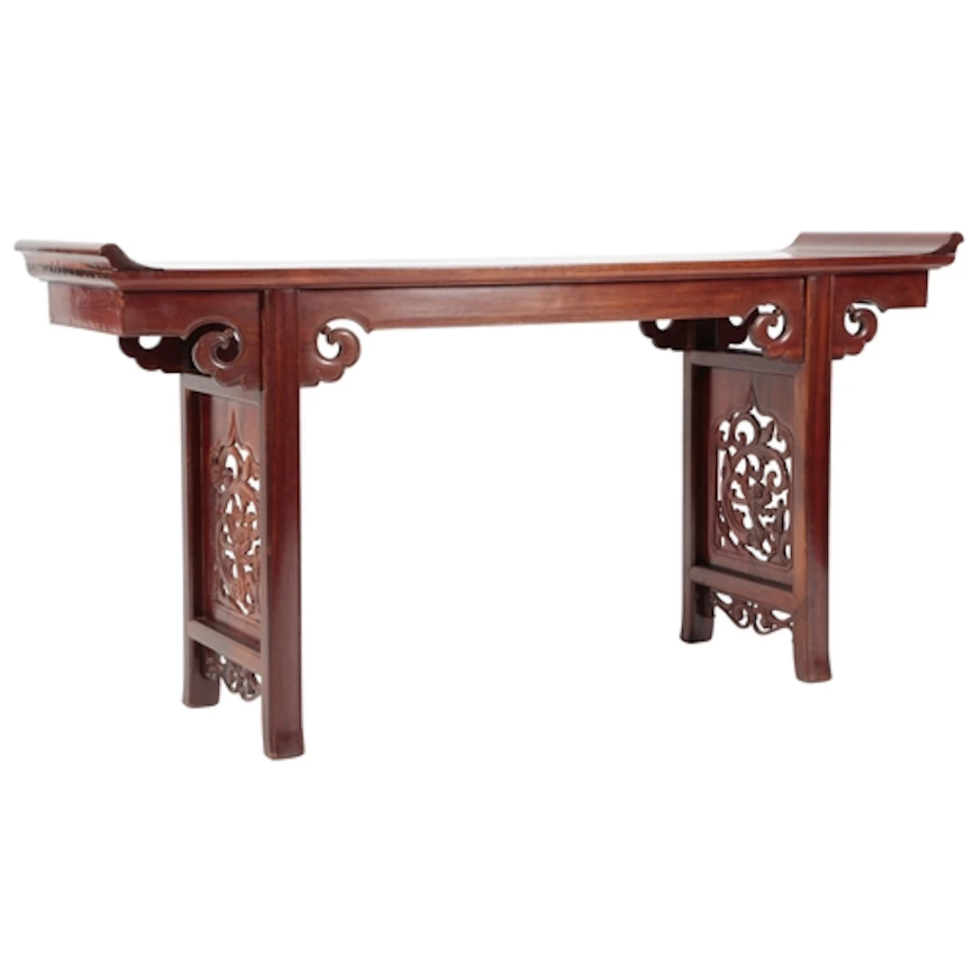 A Chinese tielimu altar table, 19th century, the rectangular...