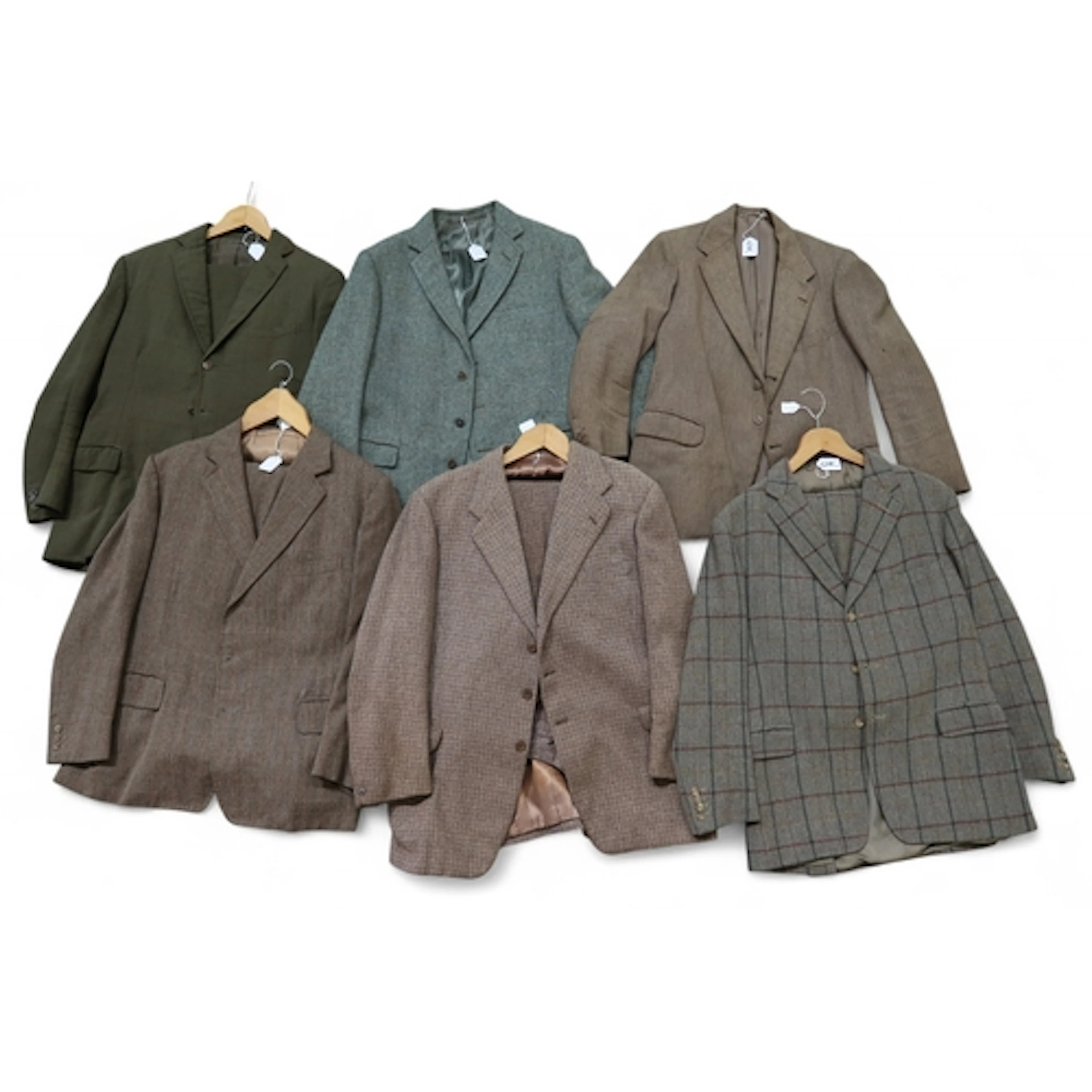 Gentlemen's country suiting, comprising three jackets with m...