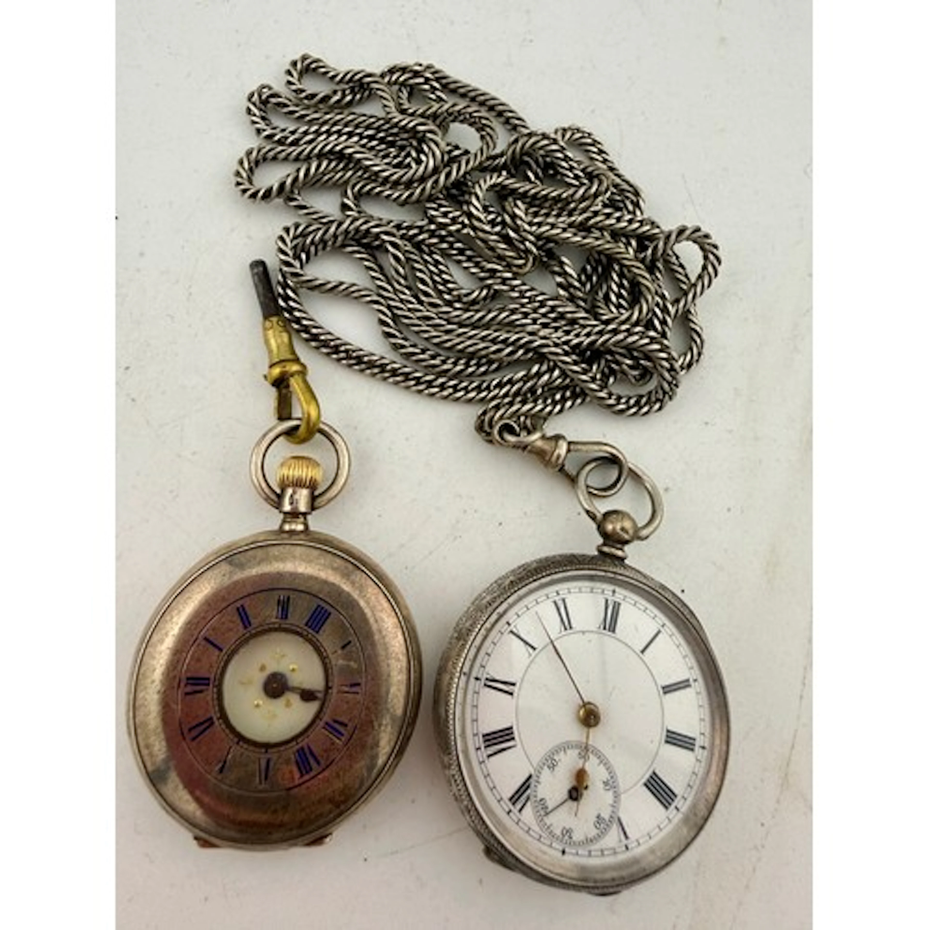 Two continental silver pocket watches to include half hunter...