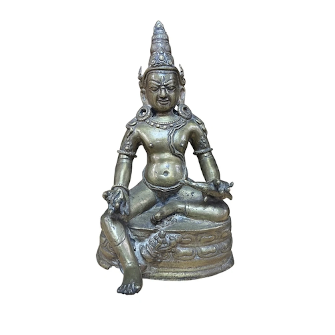 A bronze of a Buddhist deity, height 21cm.