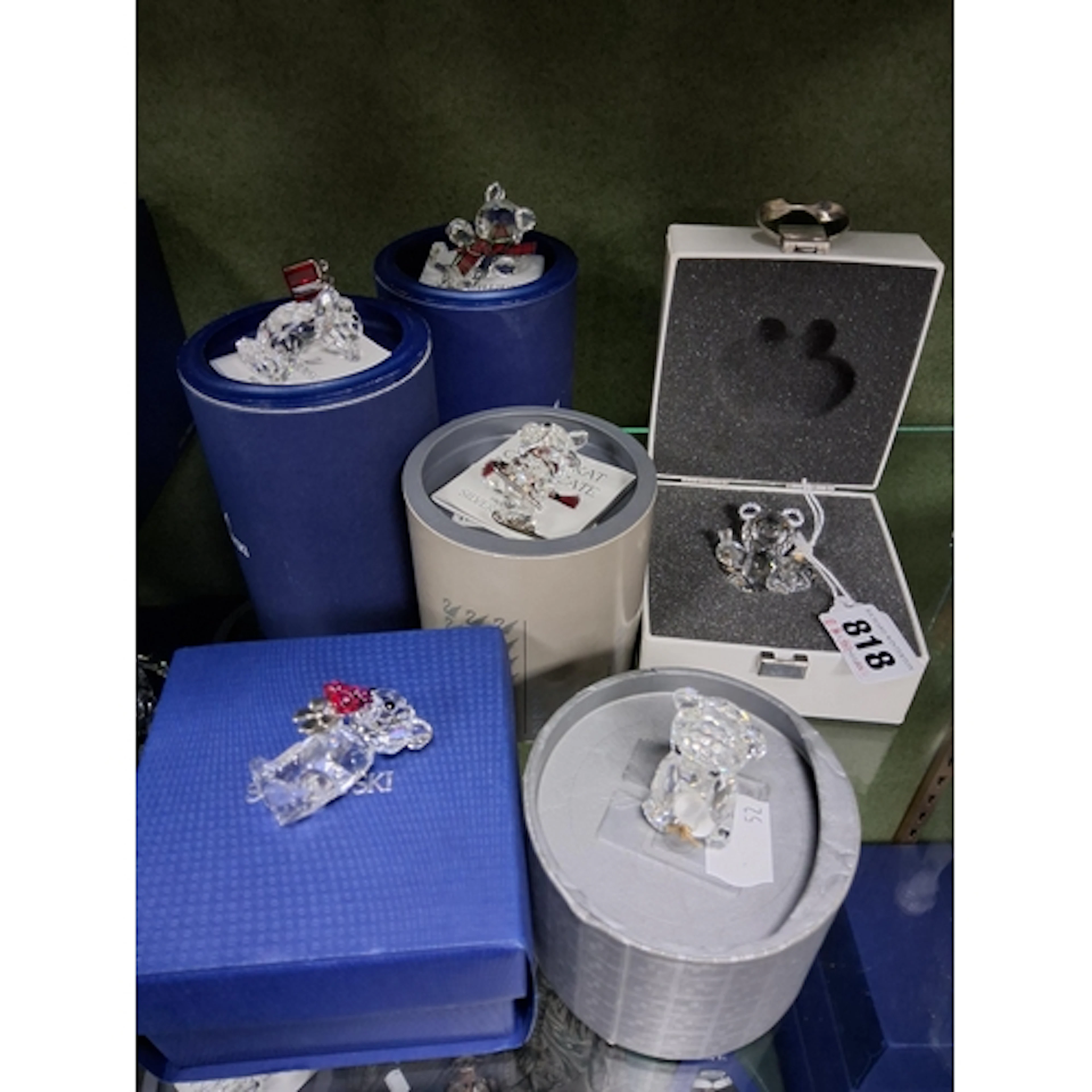 SIX SWAROVSKI CRYSTAL KRIS BEARS FIGURES, comprising Red Ros...