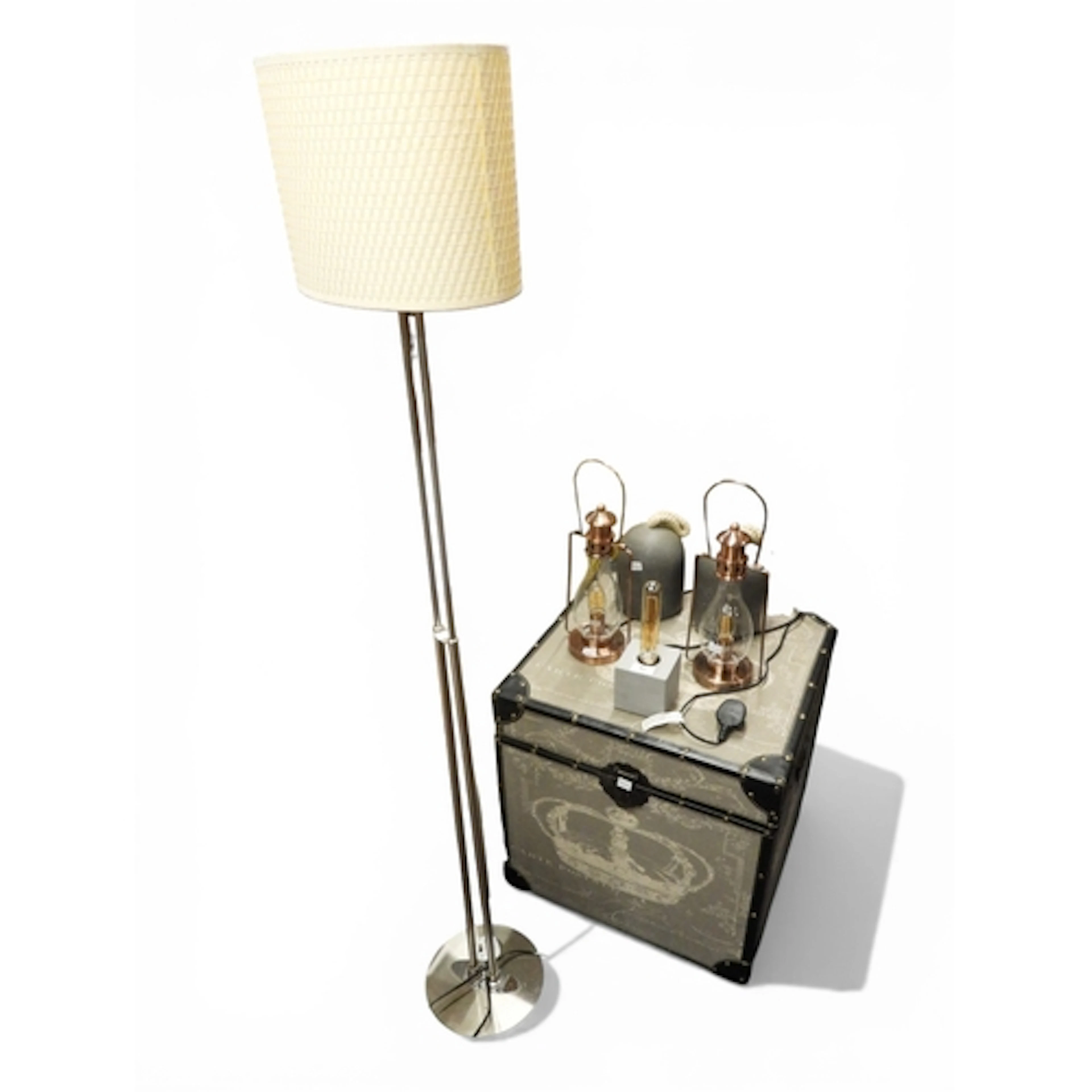 A mixed lot comprising a contemporary Dar lighting brushed s...