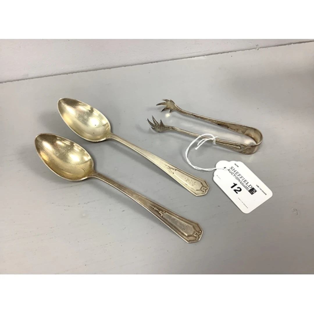 A Pair of R Wallace & Sons American Spoons, stamped "RW&S ST...