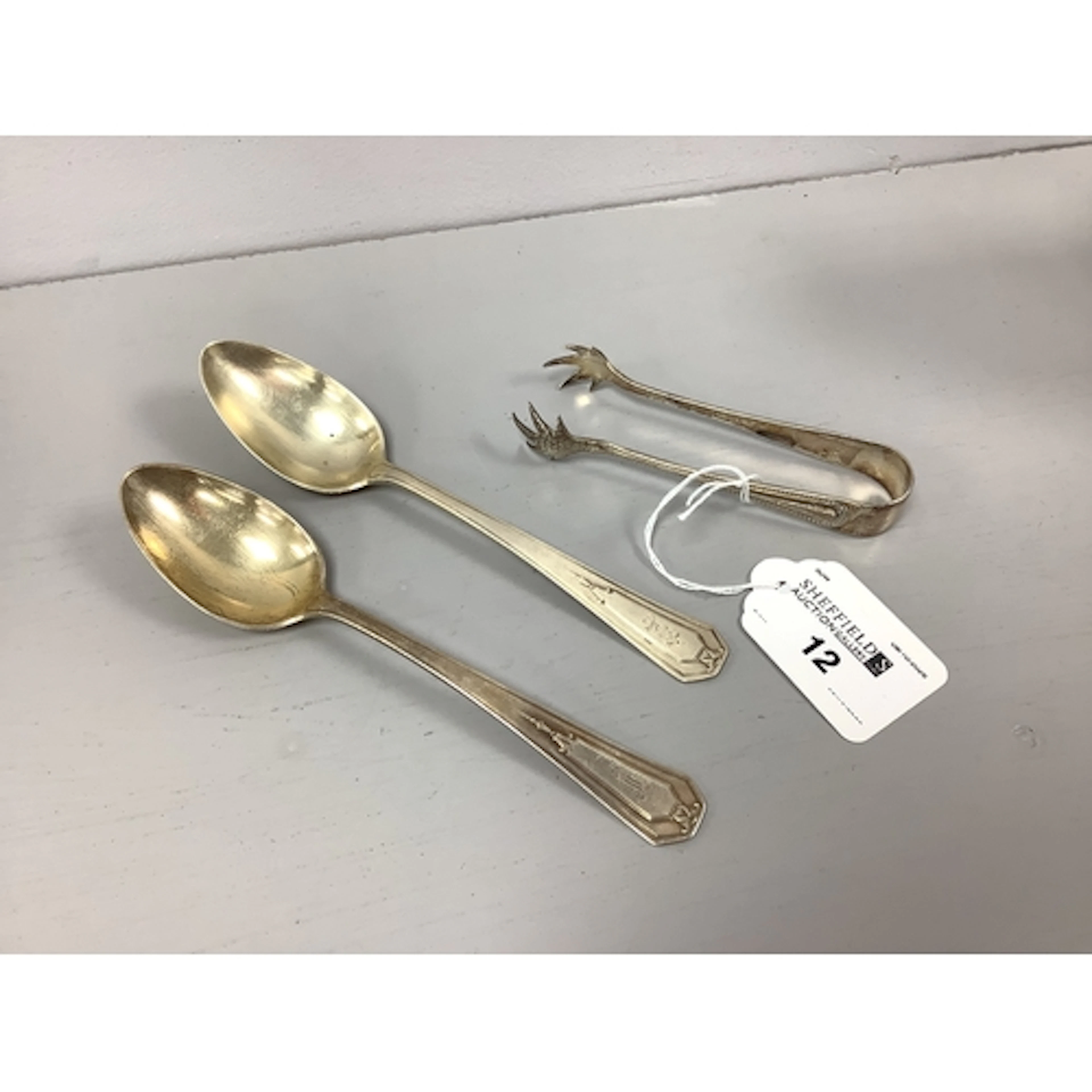 A Pair of R Wallace & Sons American Spoons, stamped "RW&S ST...
