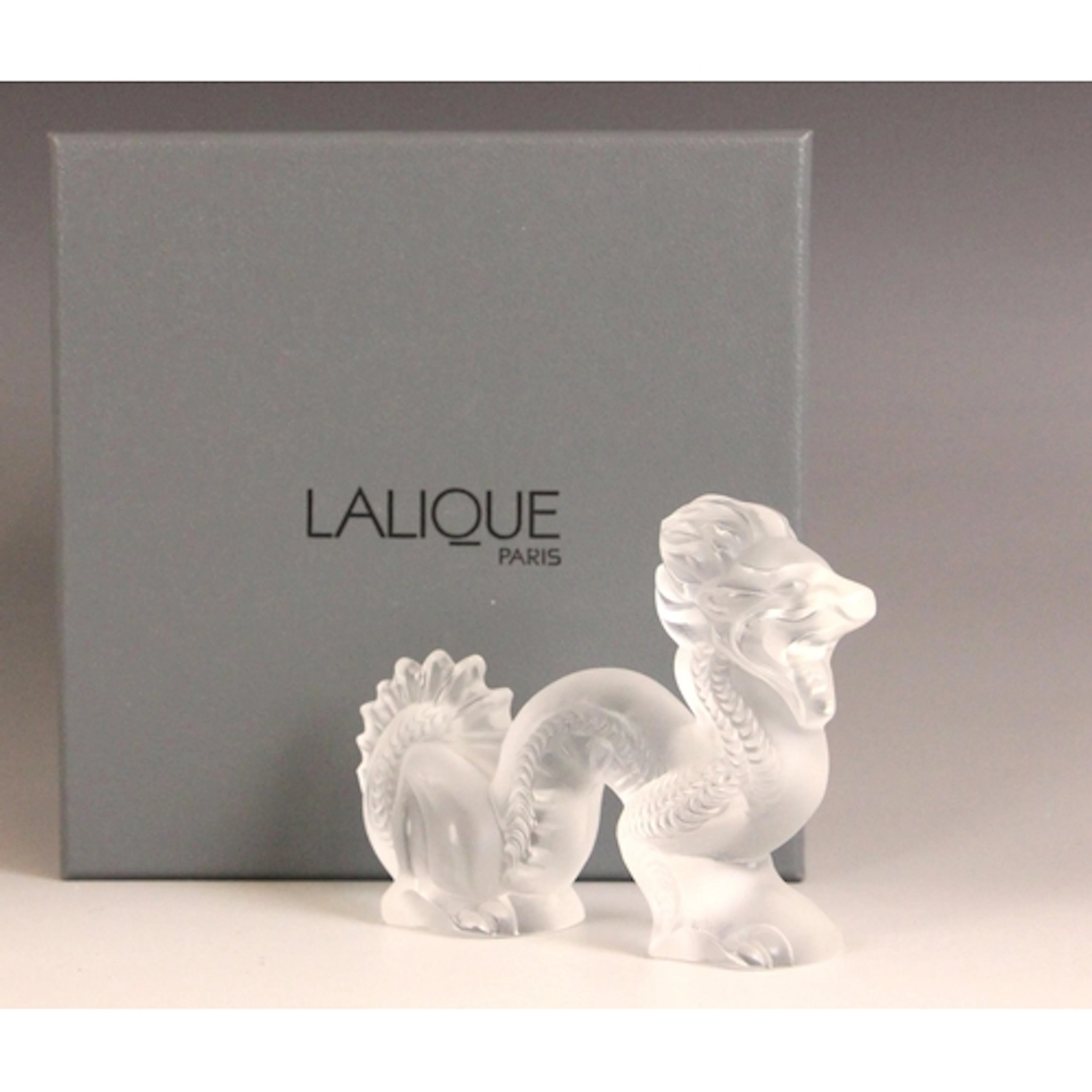 A Lalique etched glass sculpture titled 'Dragon', early 21st...