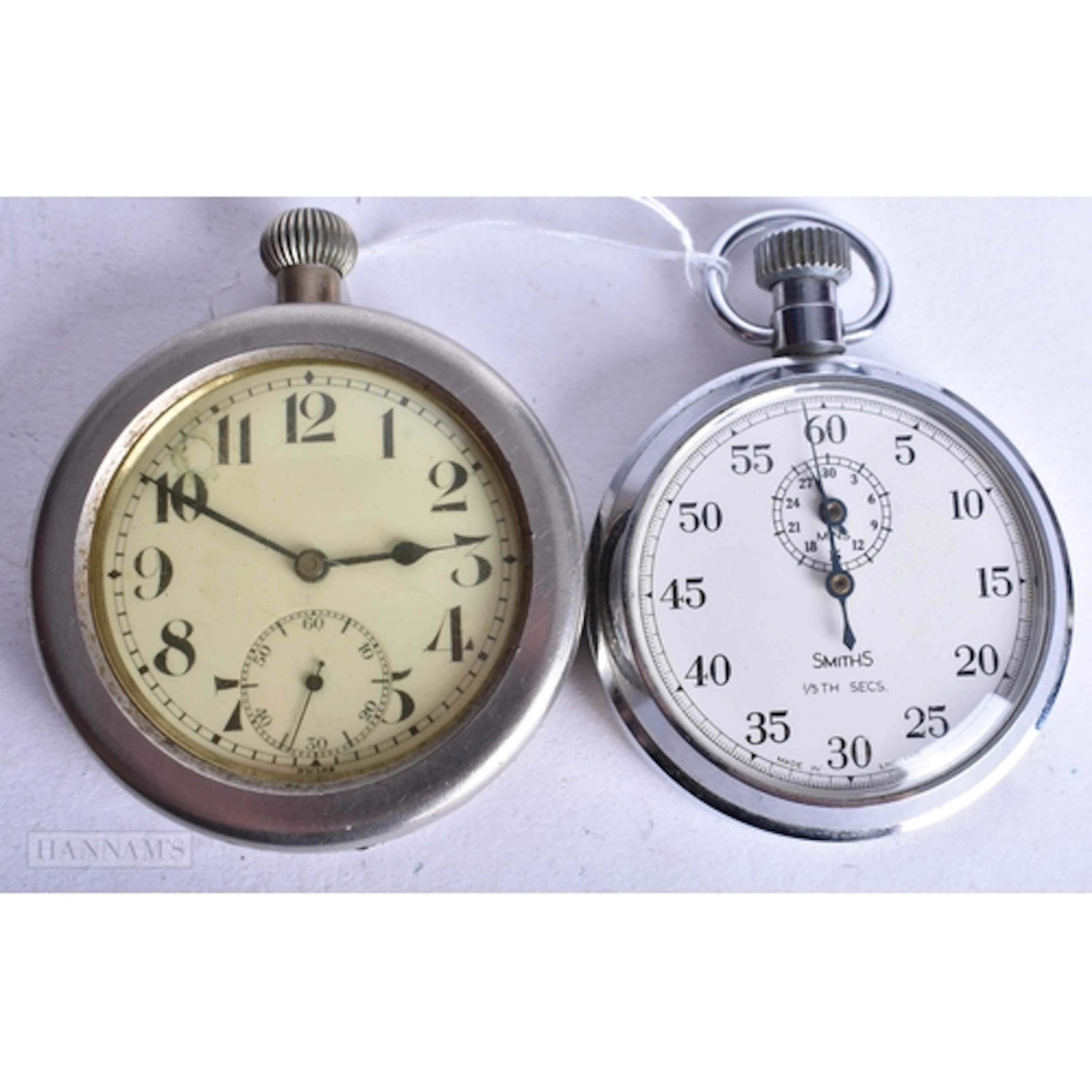 AN ANTIQUE POCKET WATCH together with a Smiths stop watch. R...