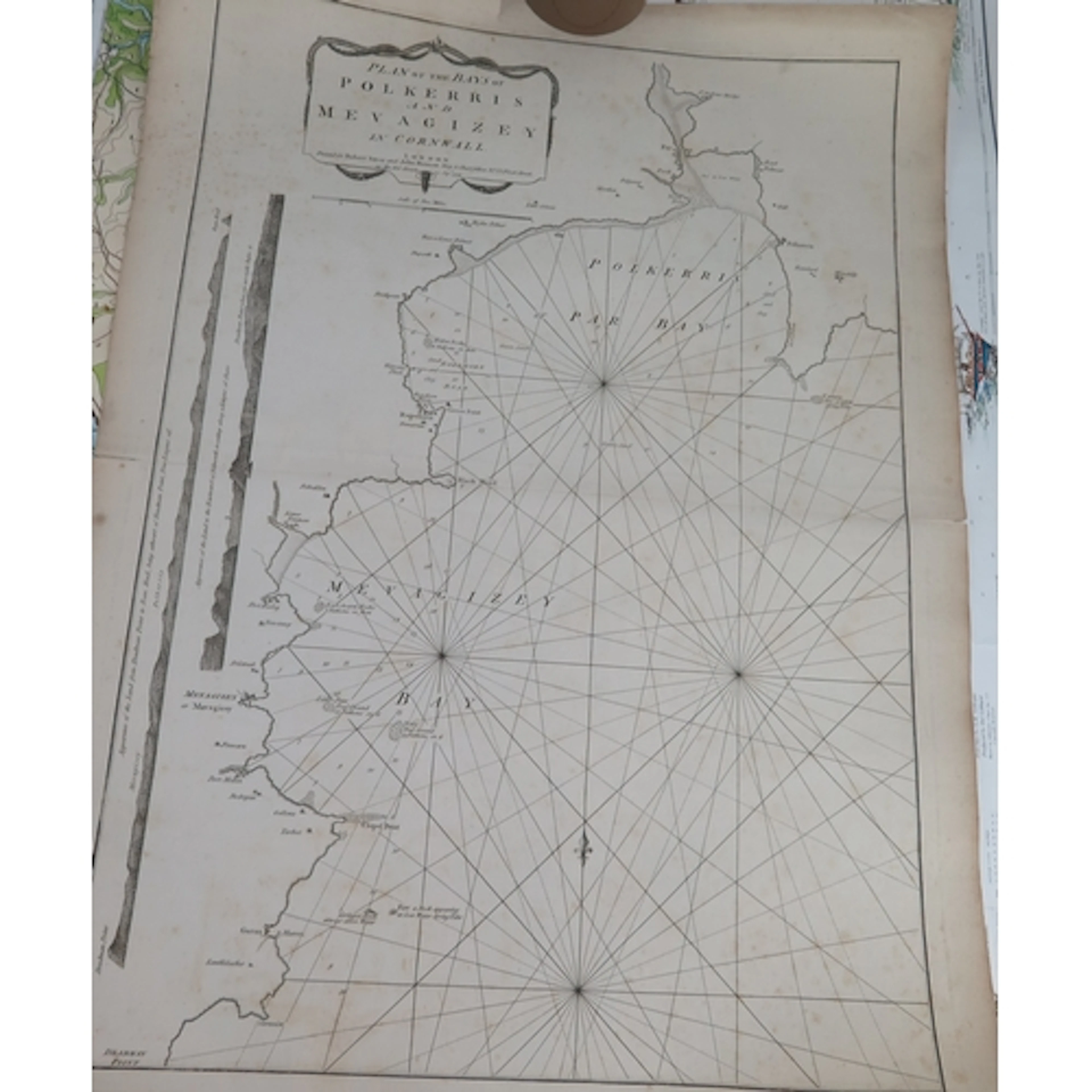 A late 18th century maritime chart 'Plan of the bays of Polk...