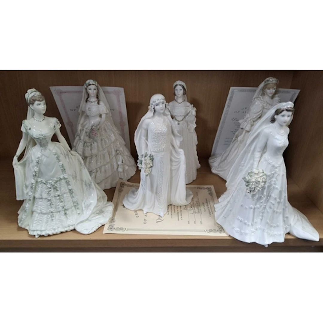 SIX LIMITED EDITION COALPORT ROYAL BRIDE FIGURES, for Compto...