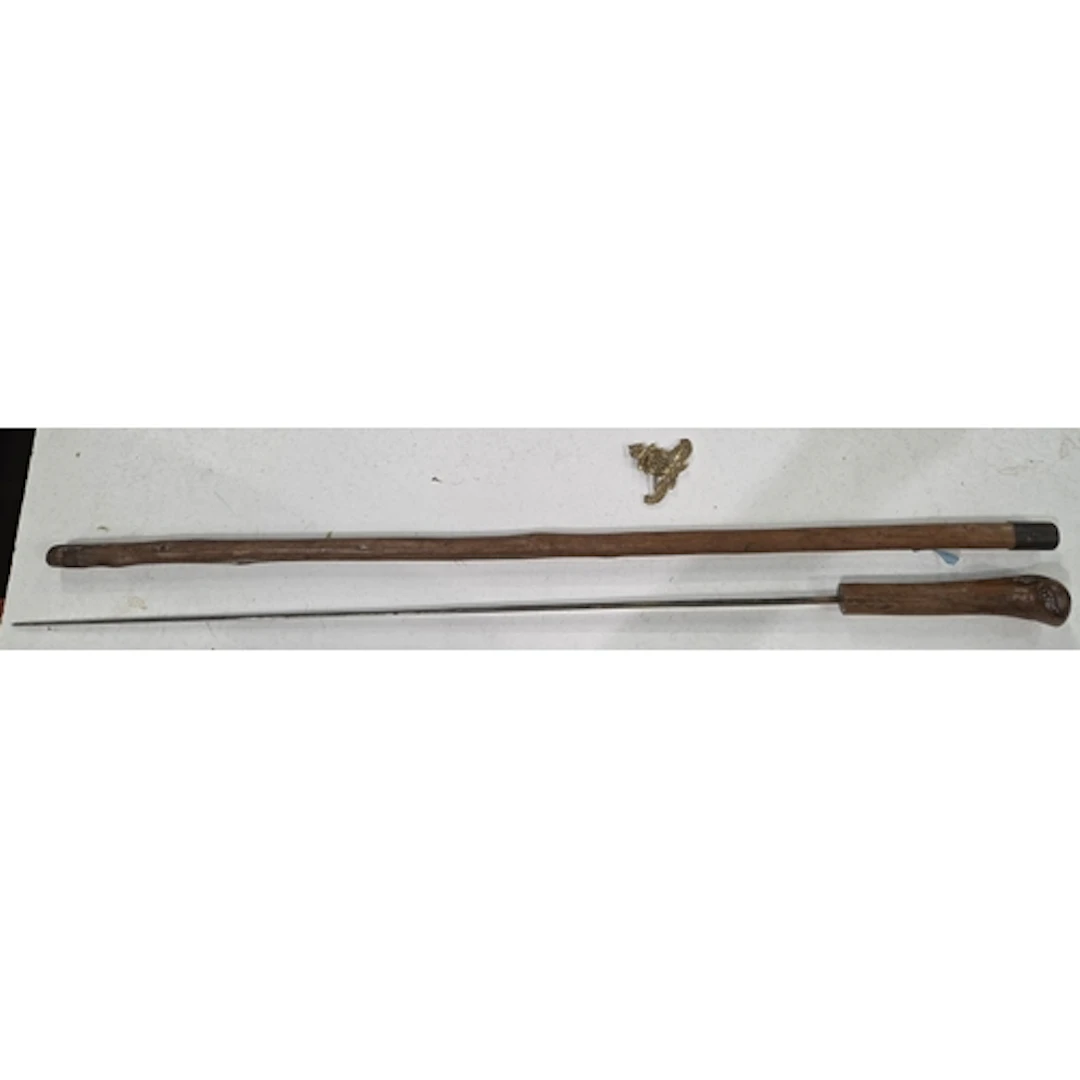 A Victorian sword stick in the form of a naturalistic walkin...