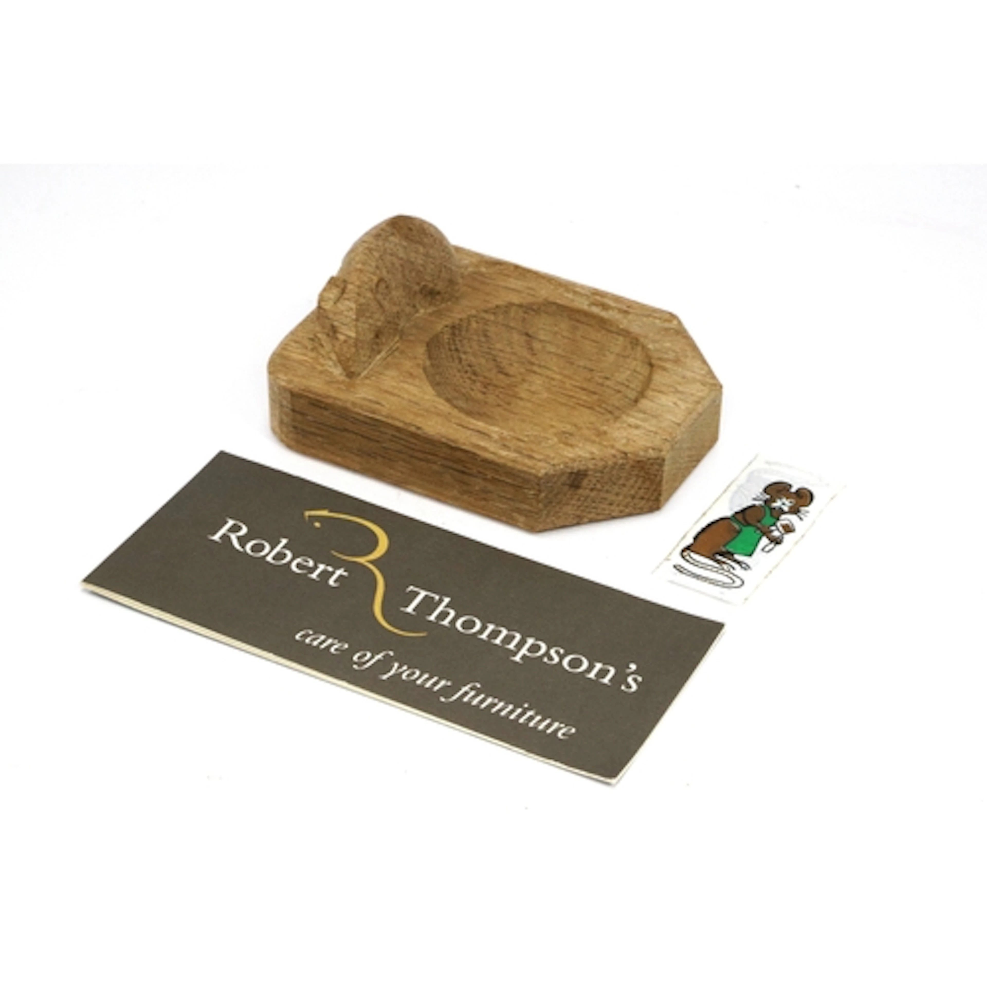 A Robert Thompson 'Mouseman' Oak Ashtray, of canted rectangu...