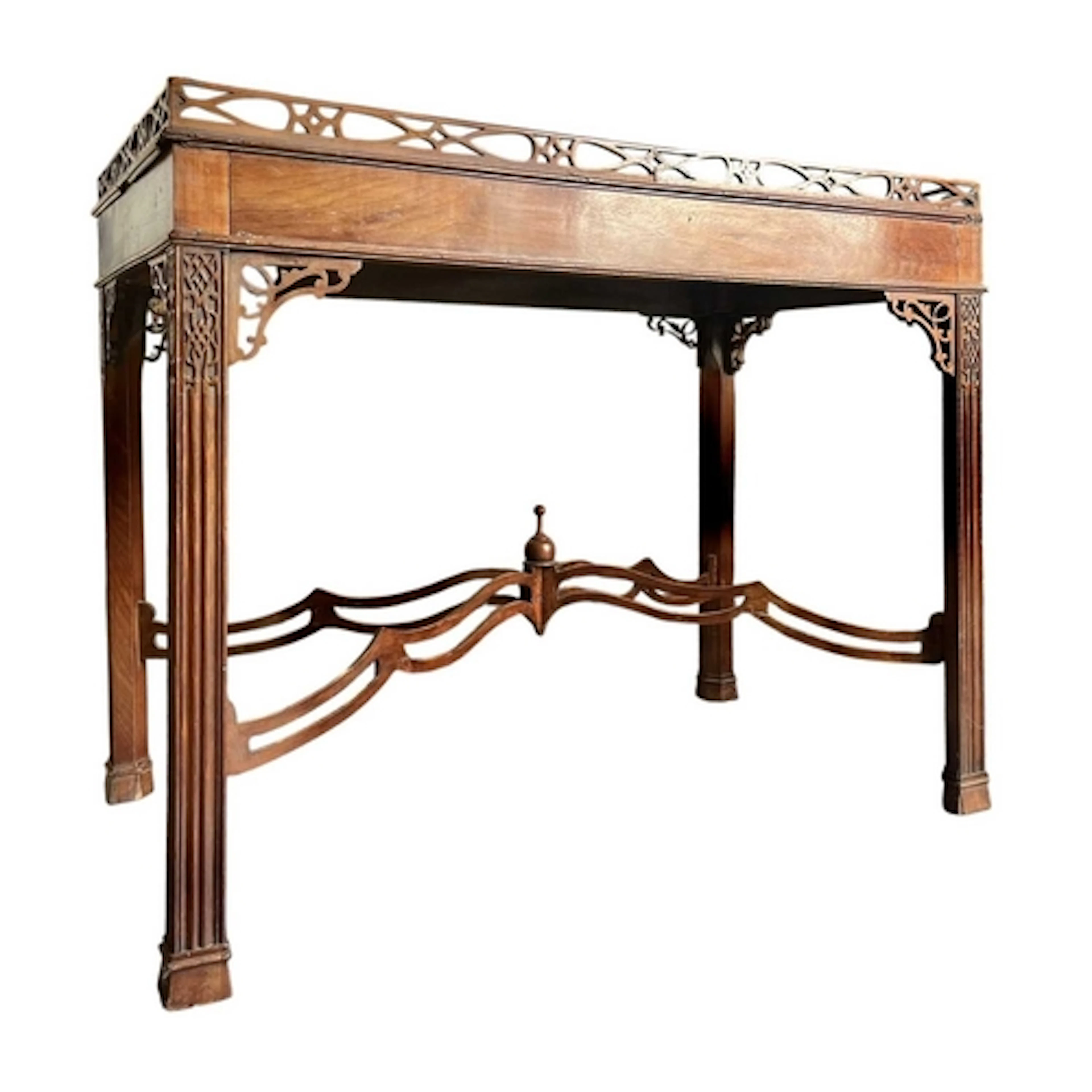 A Chinese Chippendale inspired 19th century mahogany silver ...