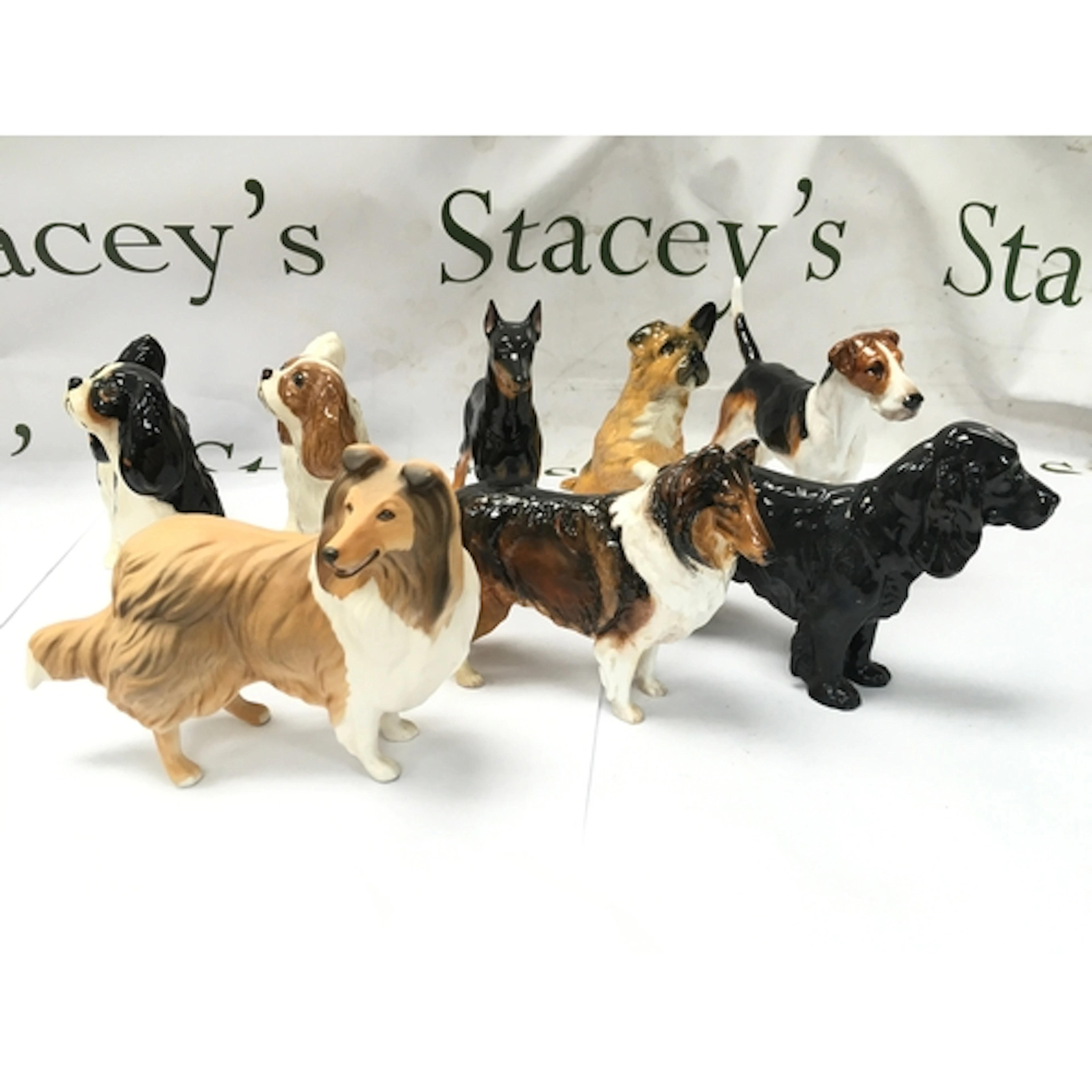 collection of vintage ceramic and porcelain dog figurines, i...