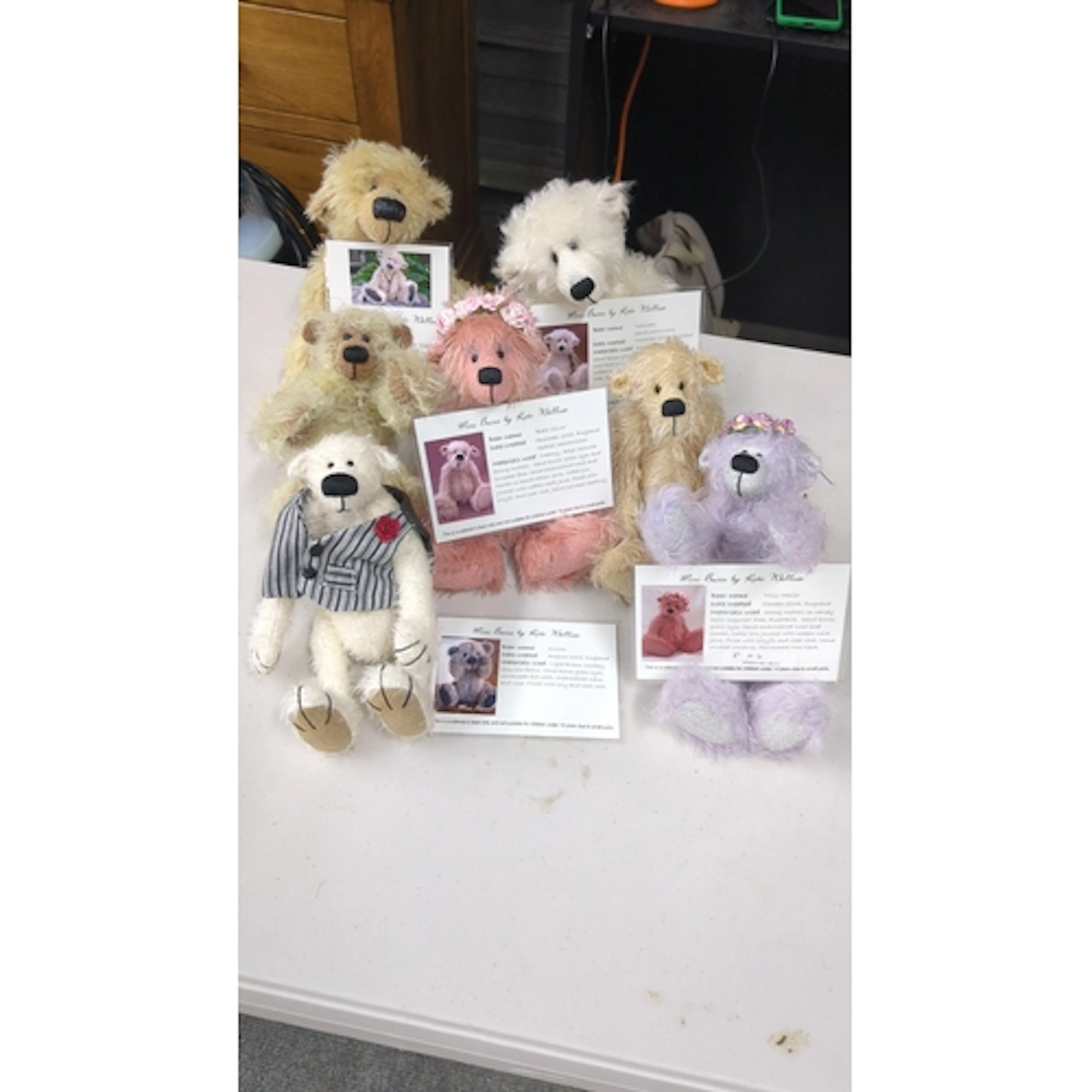 Seven Meri Bears by Kate Wallace artist teddy bears, England...