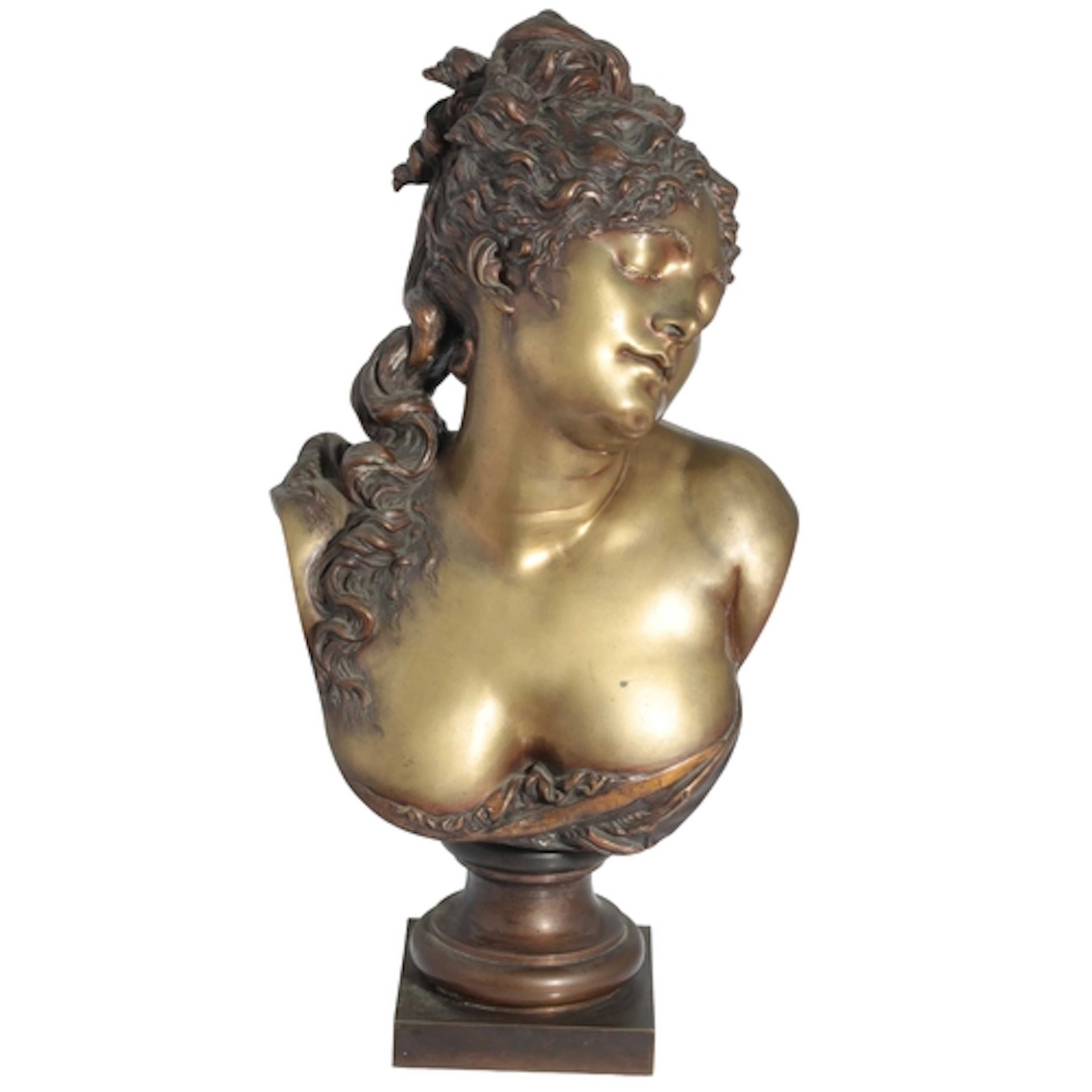 Albert-Ernest Carrier-Belleuse (1824-1887). A bronze bust 'L...