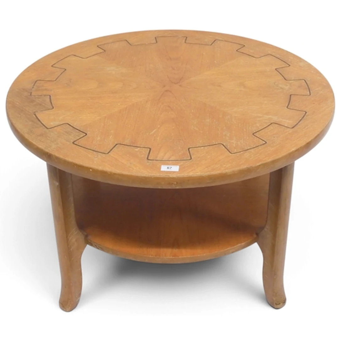 A mid 20th century Nathan teak veneered "Cog Wheel" coffee t...