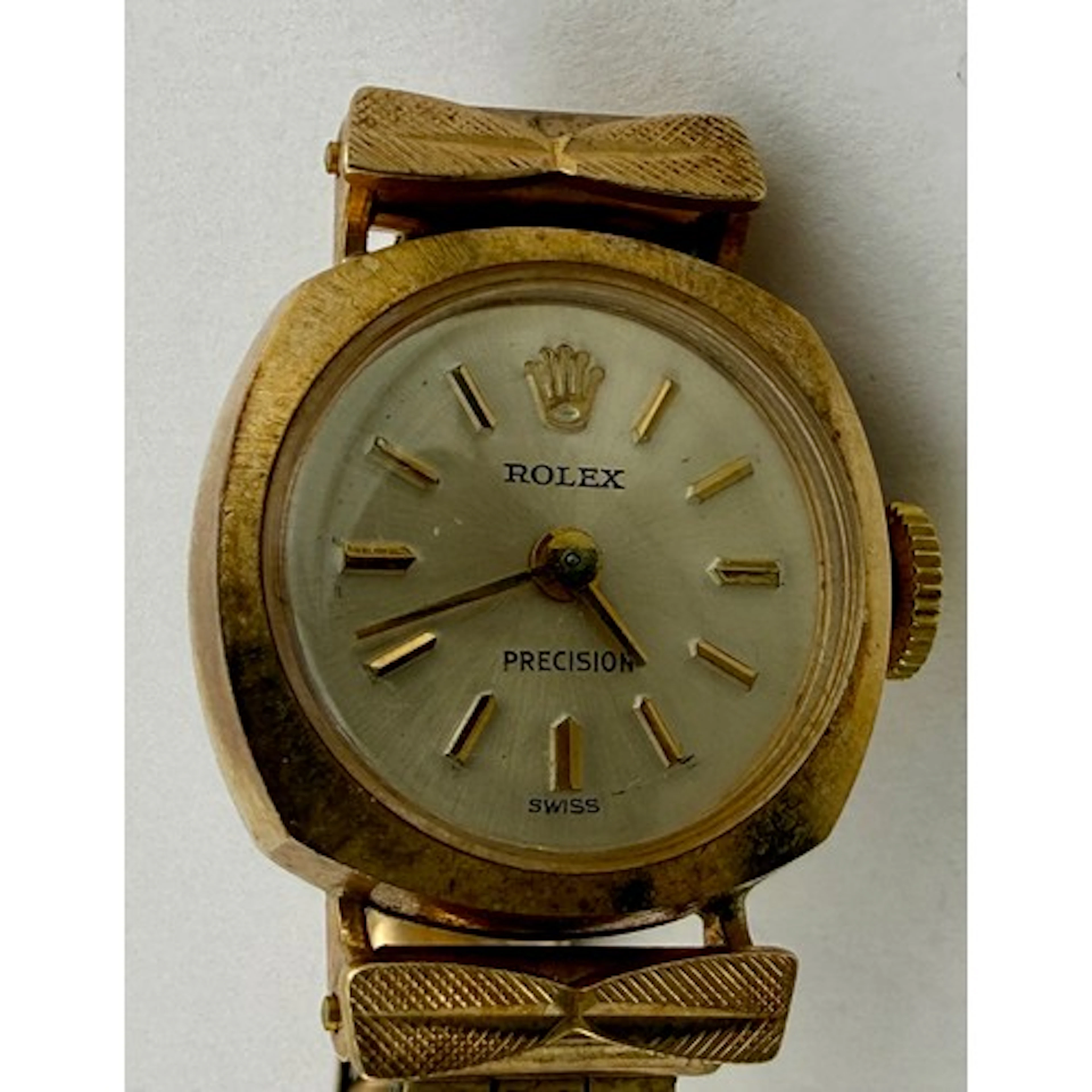 A 9ct gold Rolex precision ladies wristwatch on an expanding...
