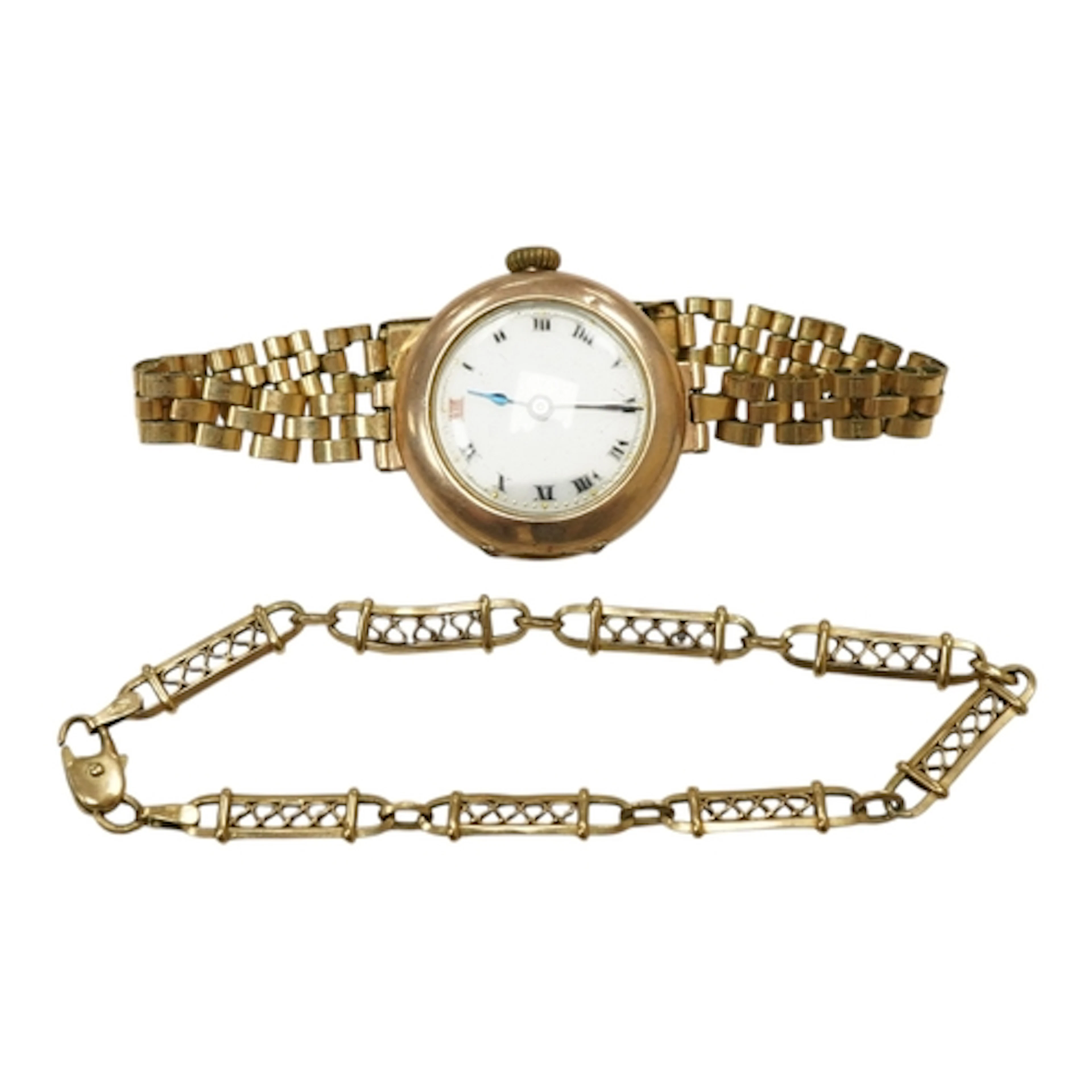 An Italian Una-A Erre 9ct gold fancy link bracelet, 4.7 gram...