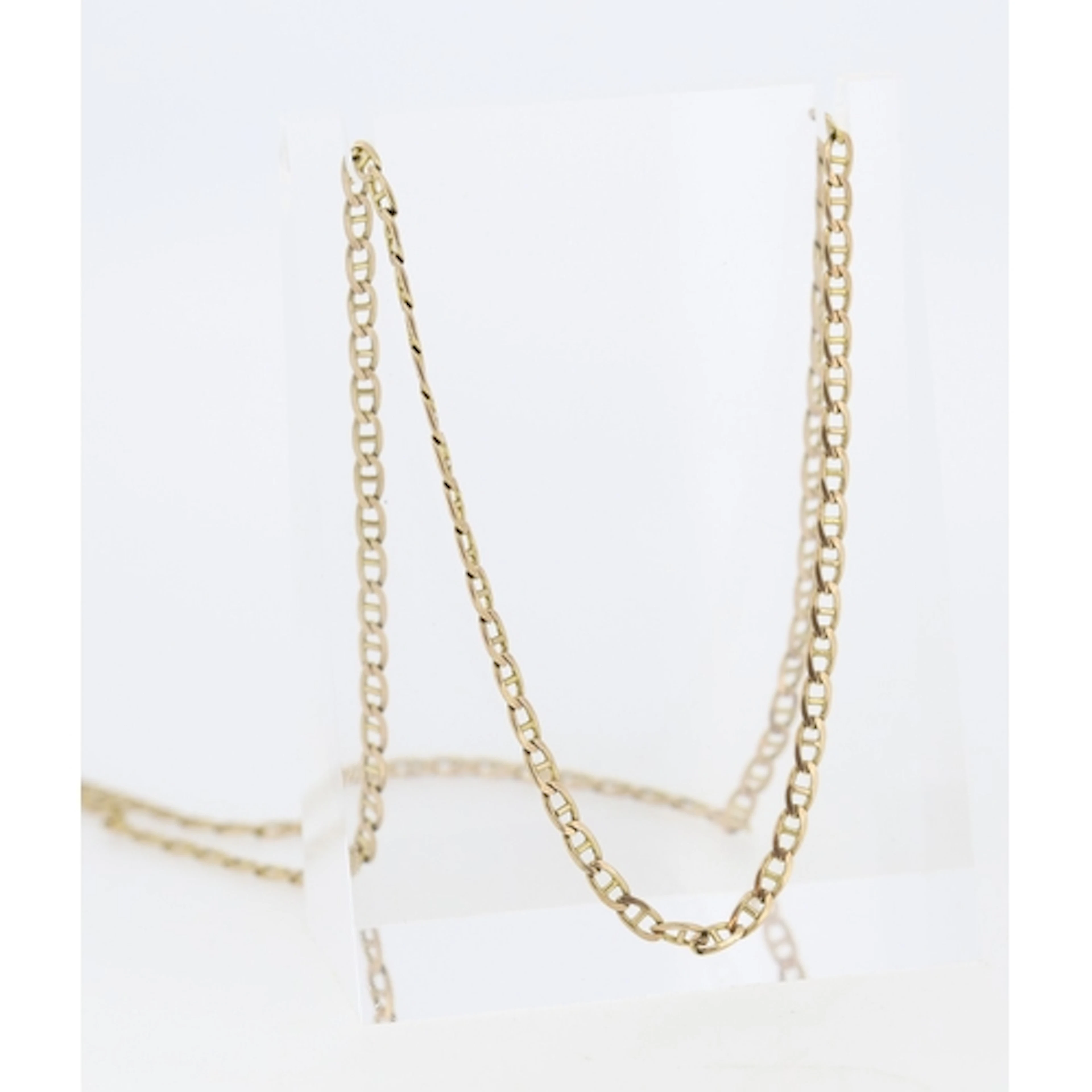 8 Carat Yellow Gold Anchor Link Chain Necklace, 50cm Long