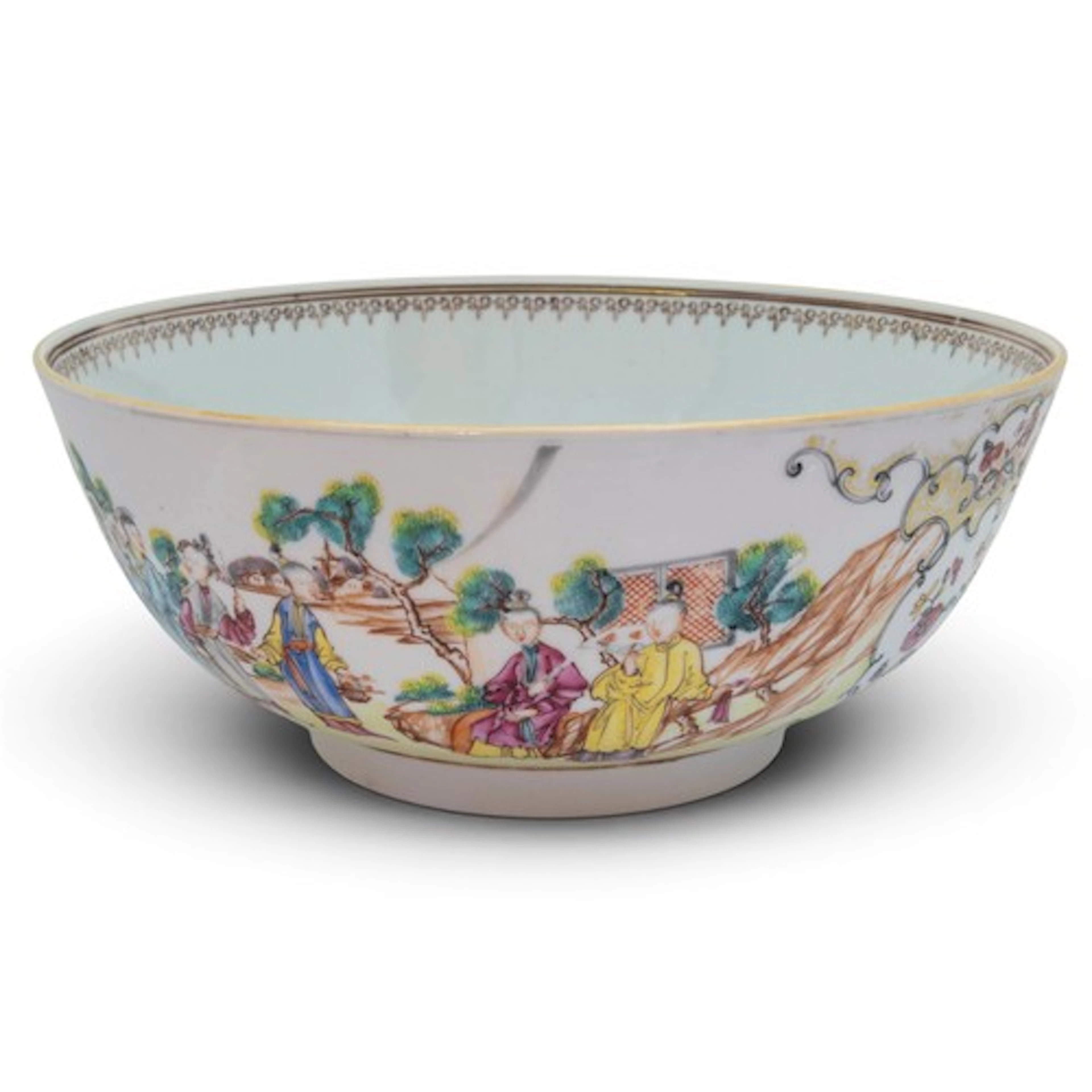 A VERY RARE CHINESE PORCELAIN FAMILLE ROSE EXPORT “MANDARIN”...