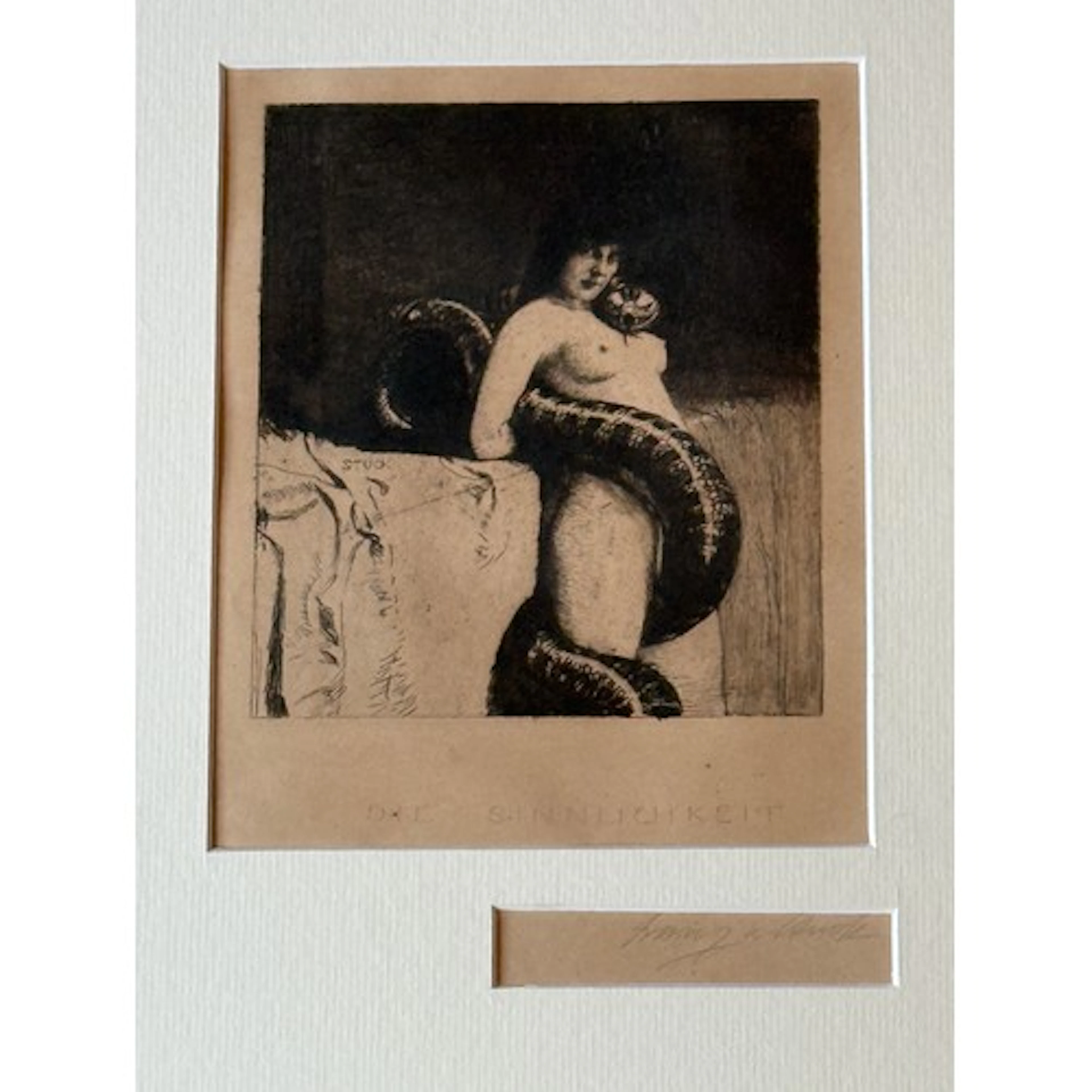 Franz von Stuck signed etching, ‘Die Sinnlichkeit’, sight si...