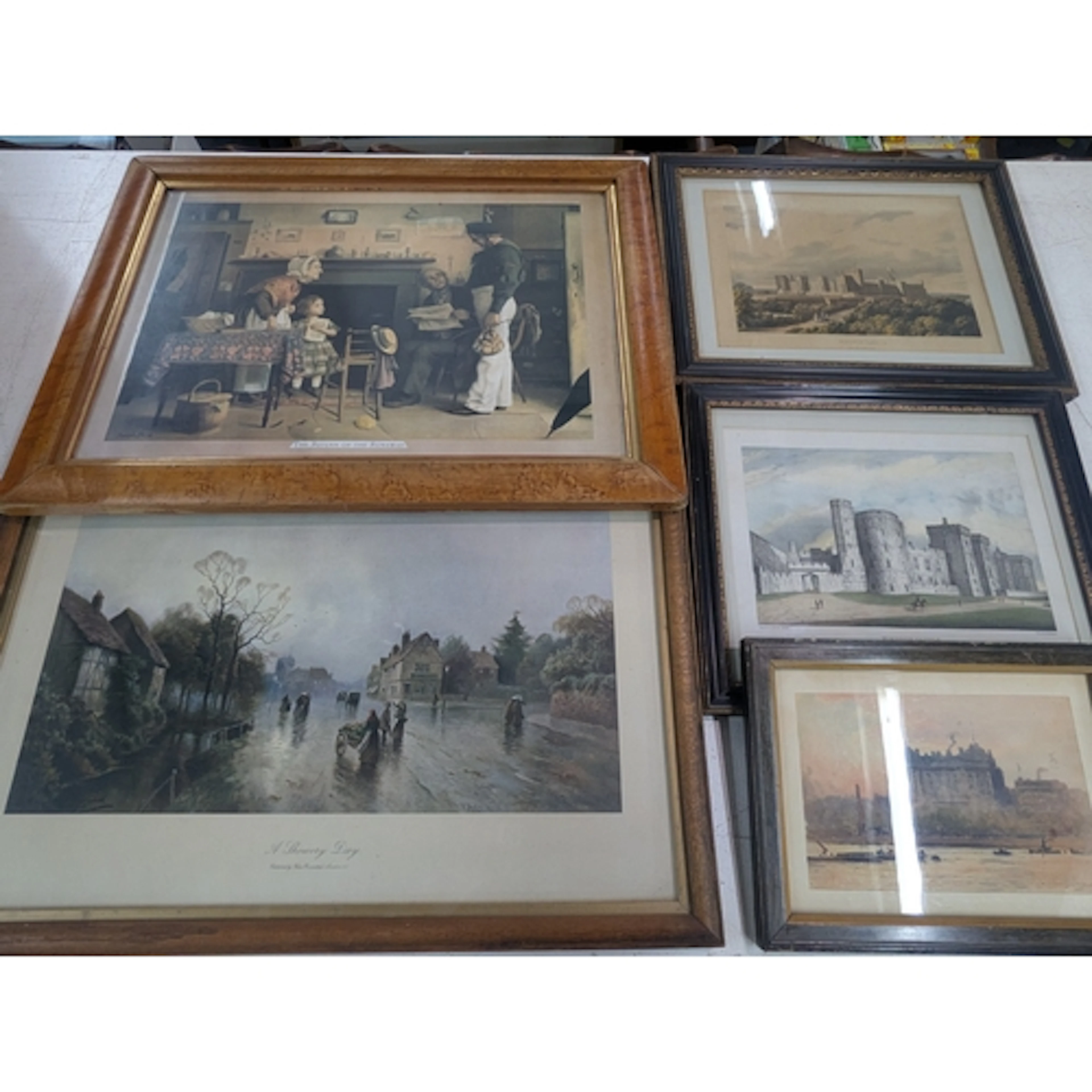 Paintings and prints to include a water colour of a misty ri...