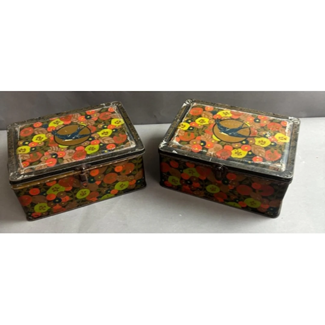 Two vintage Blue Bird Luxury Assortment tins.